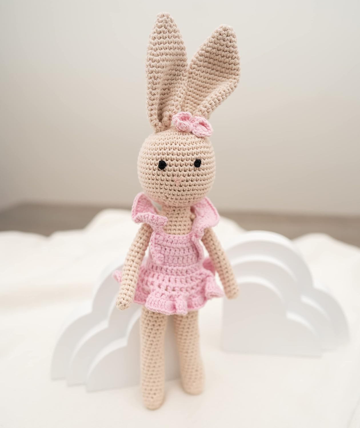 Bunny Family Mom, Handmade Crochet Plushie Doll, Amigurumi, Baby/Toddler Doll