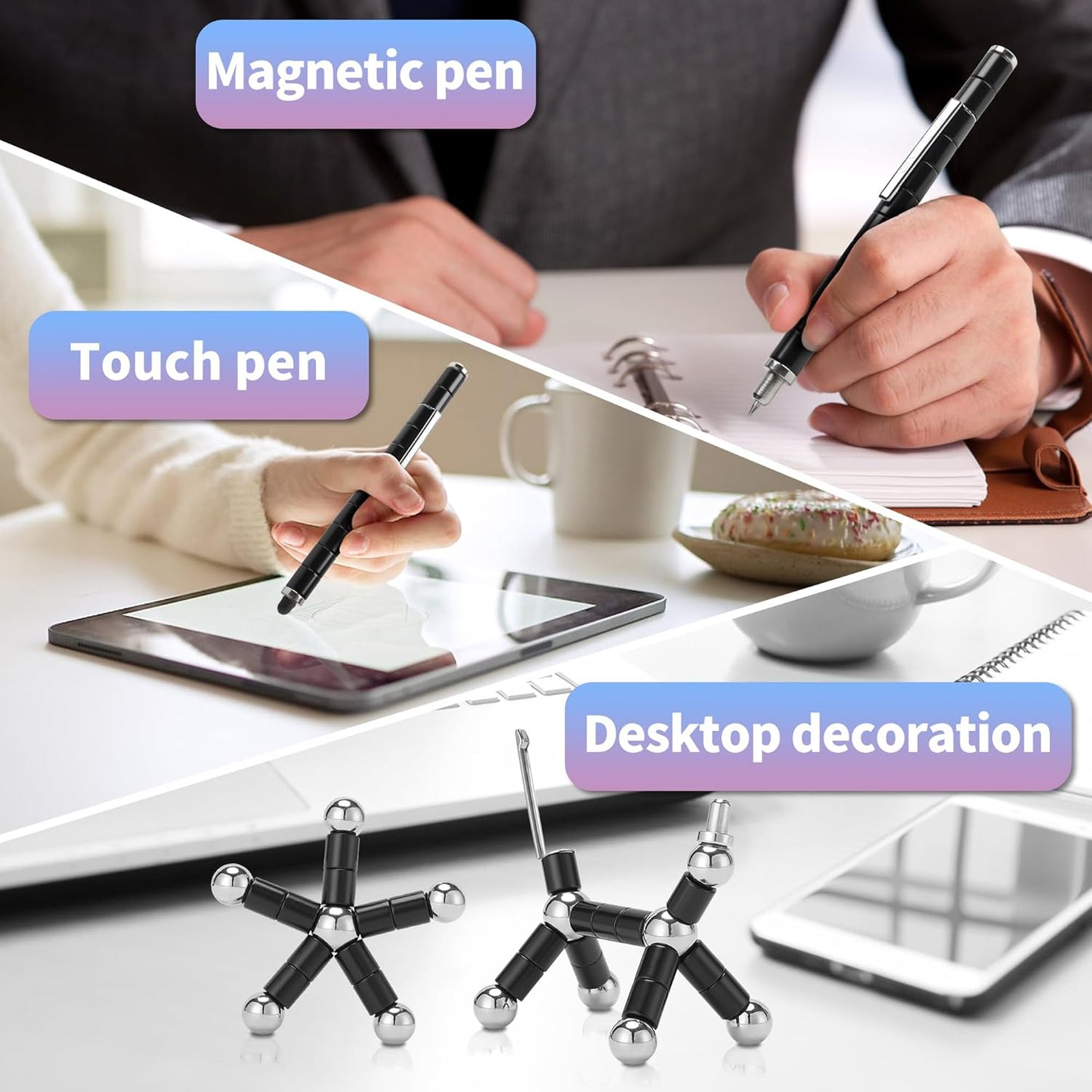 Fidget Pen,Magnetic Pen, Decompression Magnetic Fidget Toy Pen, Magnet Pen Fidget Toy Relieve Pressure Novel Toy Gifts for Kids or Friends! (Black)