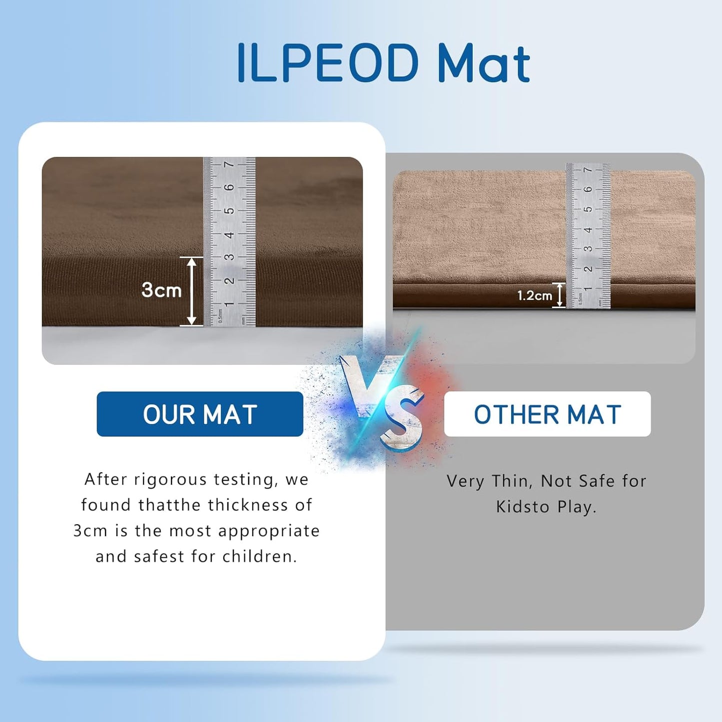 Baby Play Mat 1.2" Thick Memory Foam Nursery Rug Area Rug, 4β11β X 3β28β Yoga Mat Playmat Crawling Mat for Baby,Toddlers,Infants,Kids,Floor Mat Tatami Mat for Living Room with Non-Slip(Coffee)