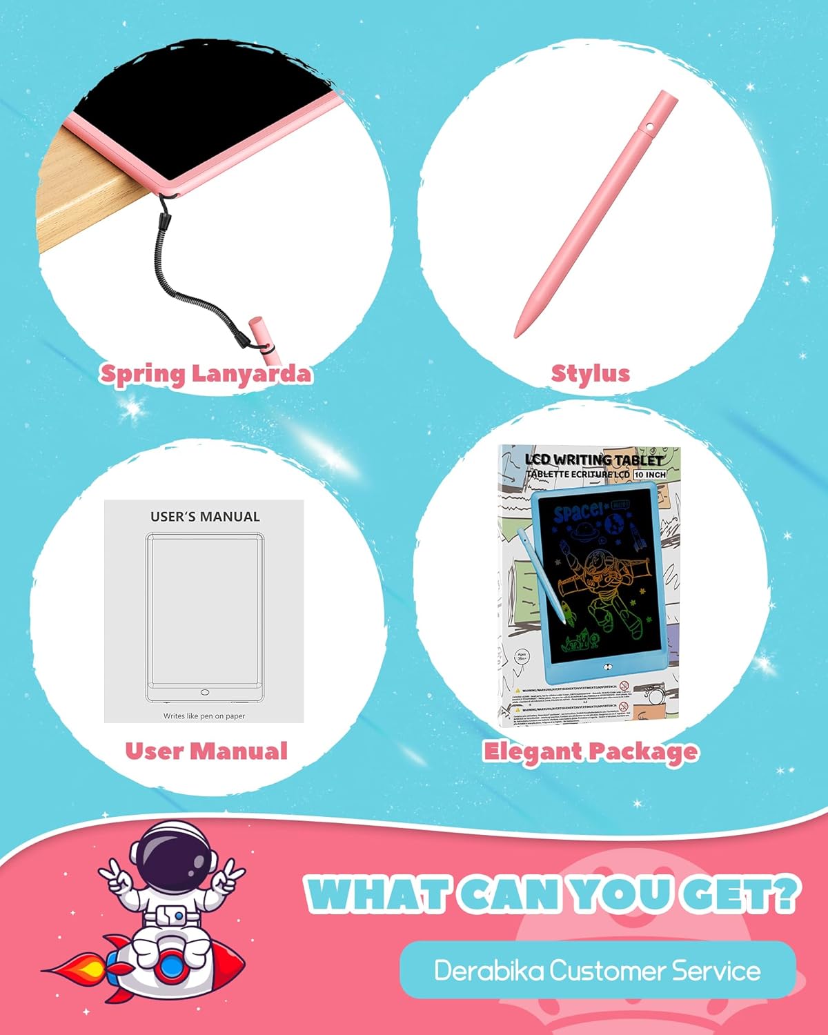 KOKODI LCD Writing Tablet, 16 Inch Colorful Toddler Doodle Board Drawing Tablet, Erasable Reusable Electronic Drawing Pads, Educational and Learning Toy for 3-6 Years Old Boy and Girls