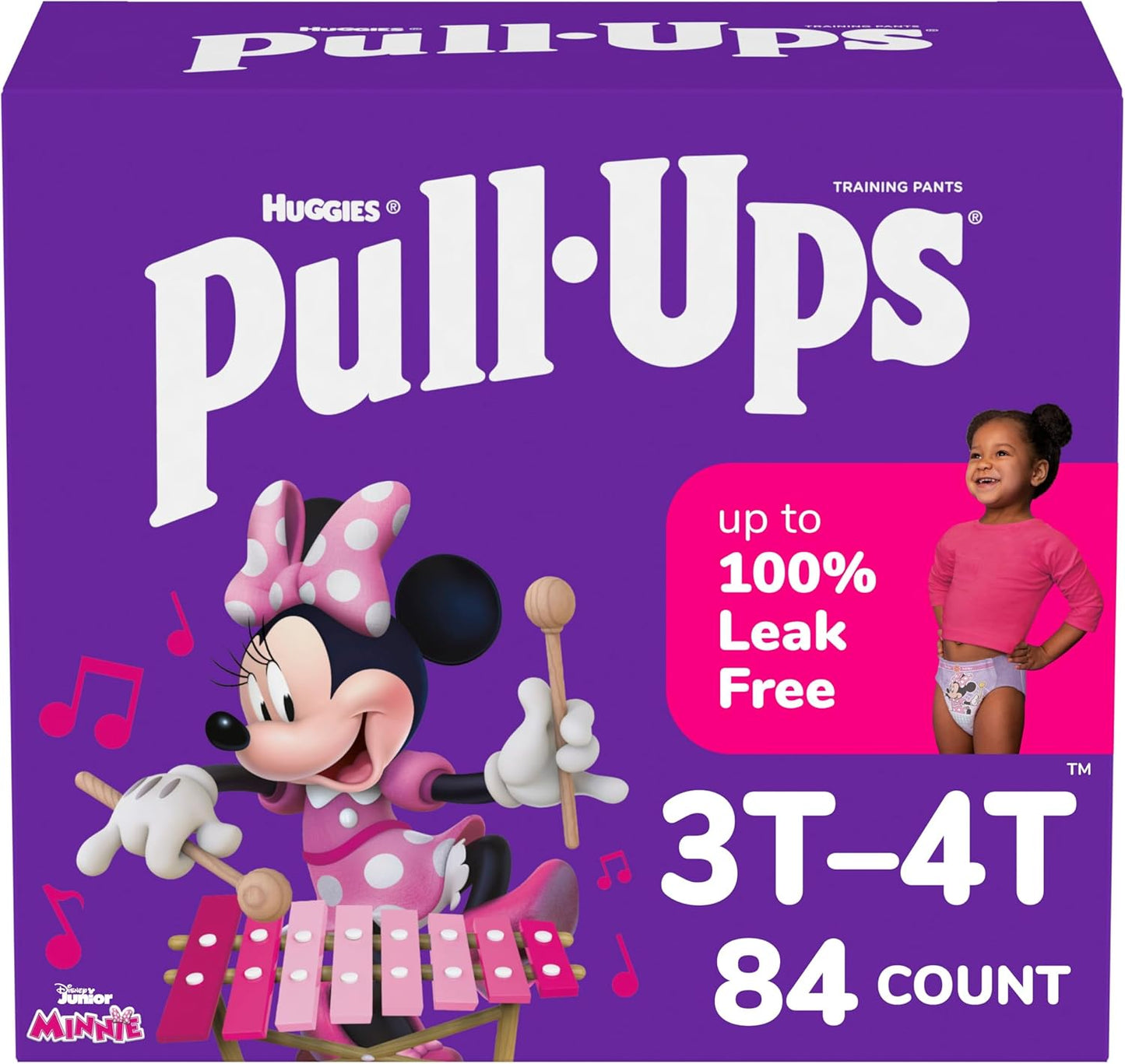 Pull-Ups Girls' Potty Training Pants, Size 3T-4T Training Underwear (32-40 lbs), 84 Count
