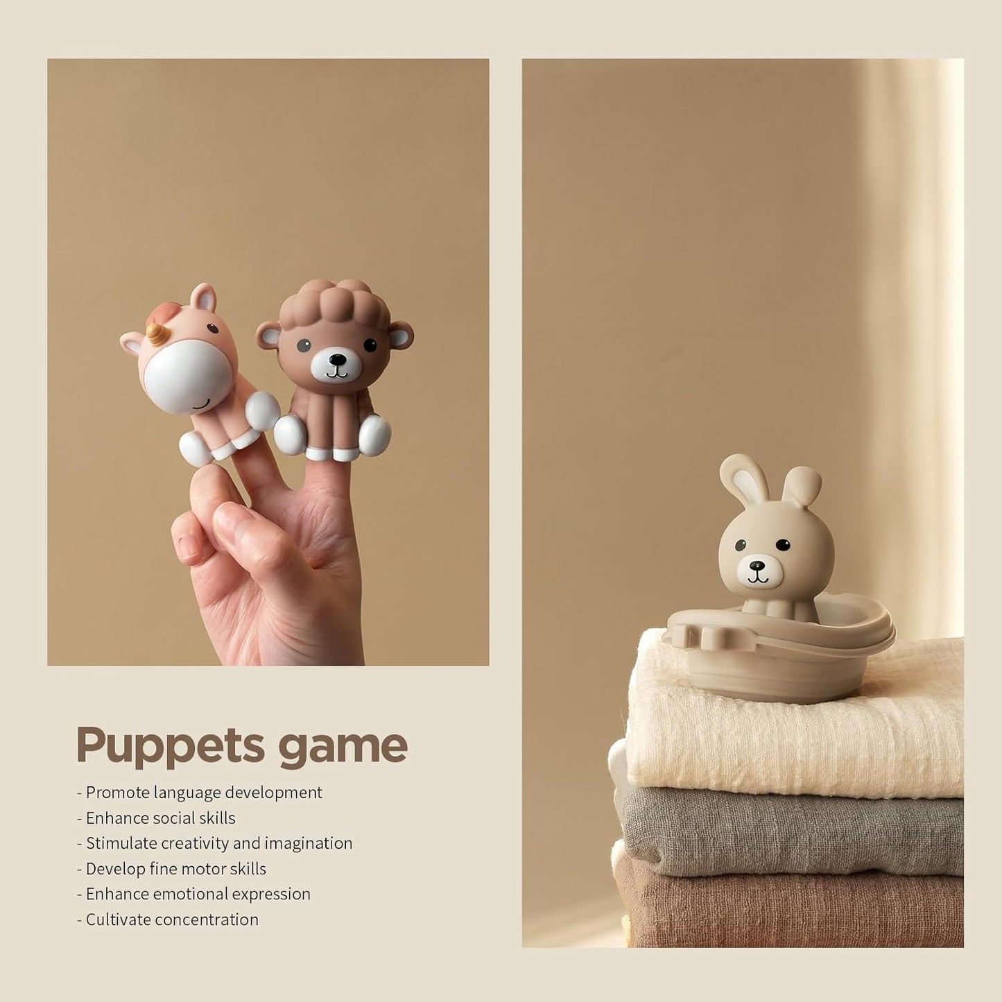 Nueplay Bathtub Toys for Toddlers 18M+,Baby Bath Toys with Animal Finger Puppets, Stackable Boat Train ,Gift for Baby & Toddlers Set of 12