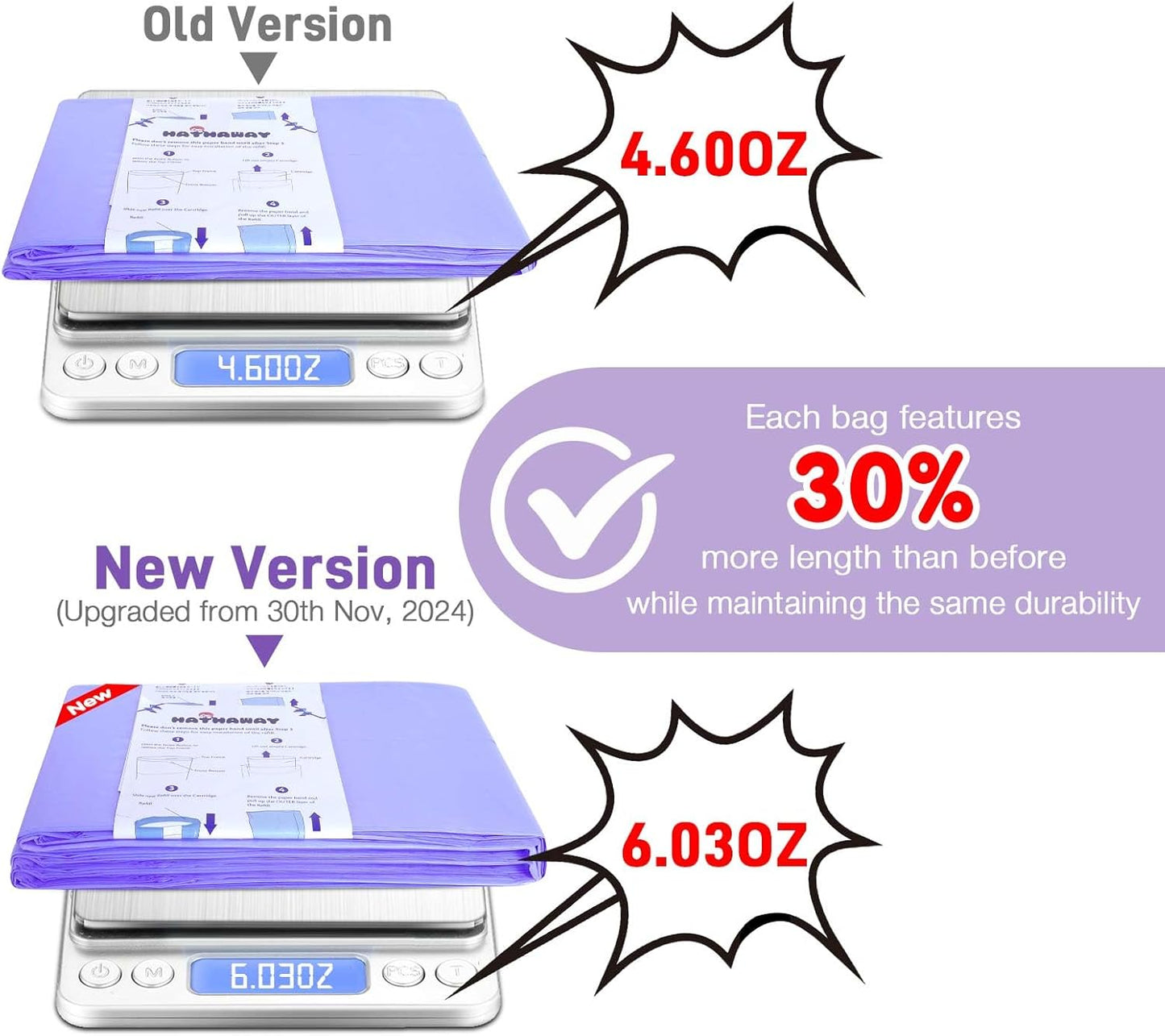 Refills Compatible with Dekor Classic, 30% Extra Length Diaper Pail Refills 4 Pack Diaper Pail Liners Lavender Scent