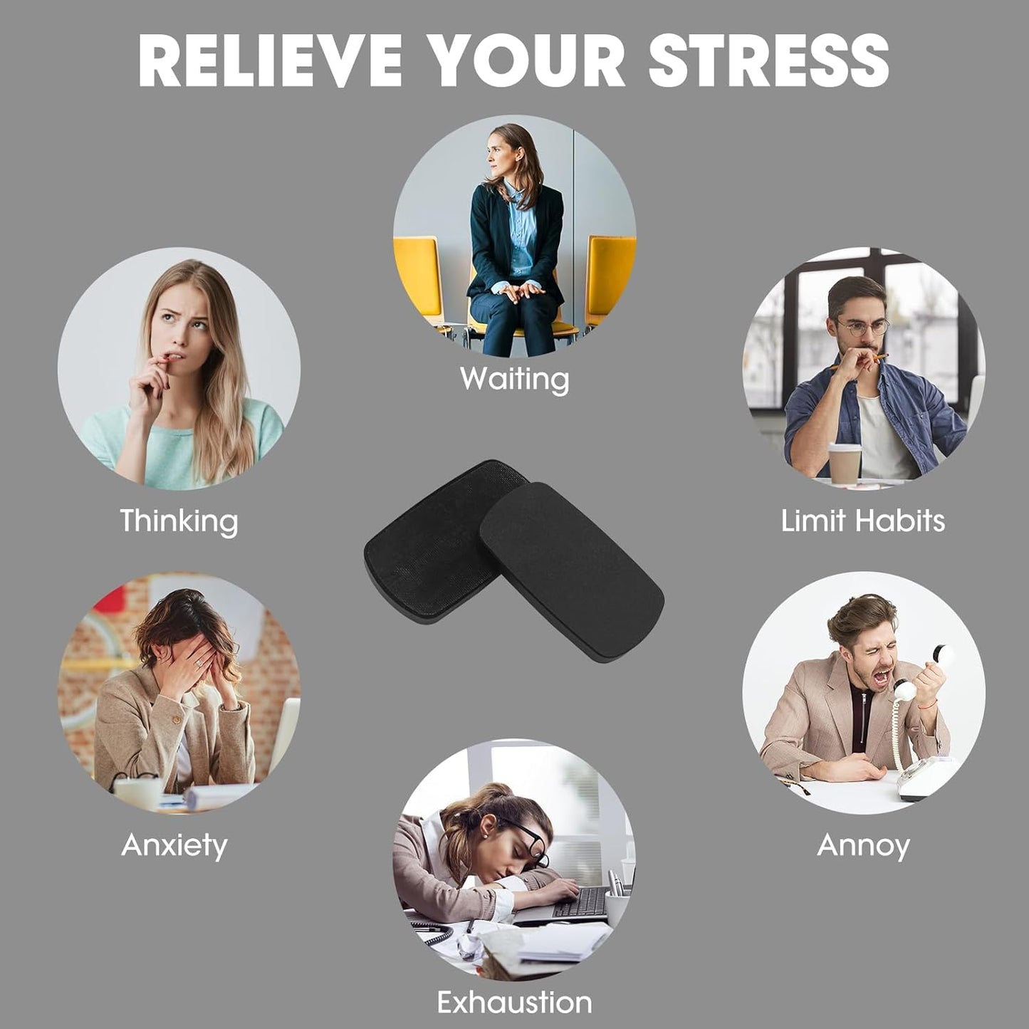 Fidget Slider EDC Gadgets Toy Oval Metal Magnetic Haptic Fidget Toys for Adults Anxiety/ADHD/Stress Relief, Gift for Boyfriend, Husband and Father (Black)