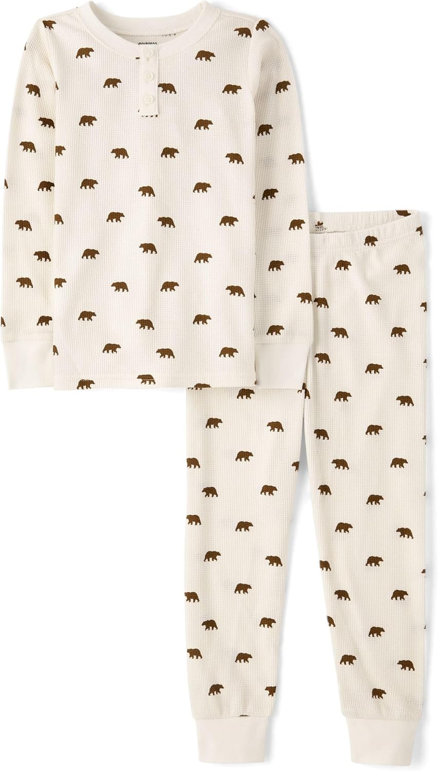 Gymboree Kids' and Toddler 100% Cotton Henley Long Sleeve Top and Pants,gymmies Pajama Set