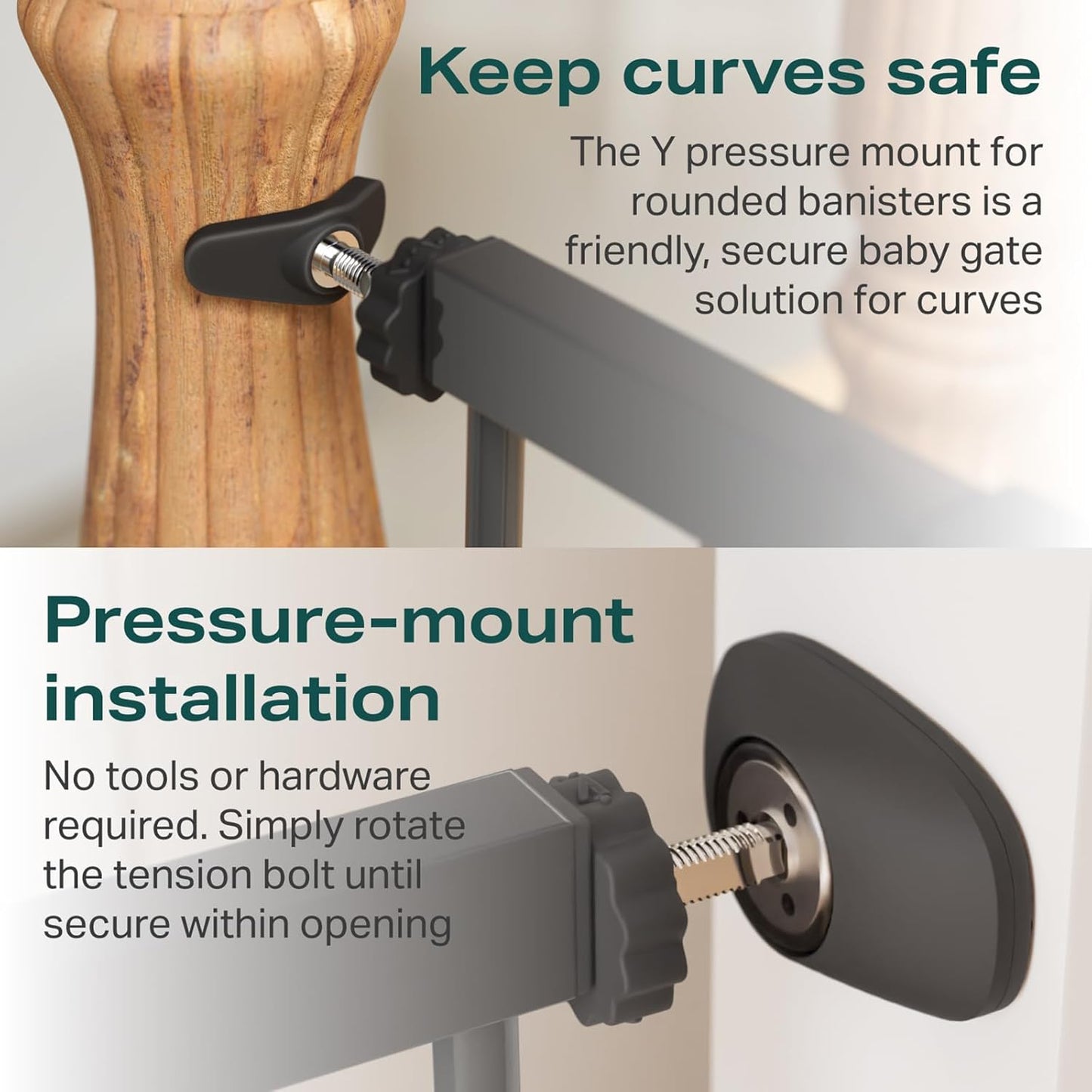 Cumbor 36" Extra Tall Baby Gate for Dogs and Kids with Wide 2-Way Door, 29.7-40.6" Width, and Auto Close Personal Safety for Babies and Pets, Fits Doorways, Stairs, and Entryways