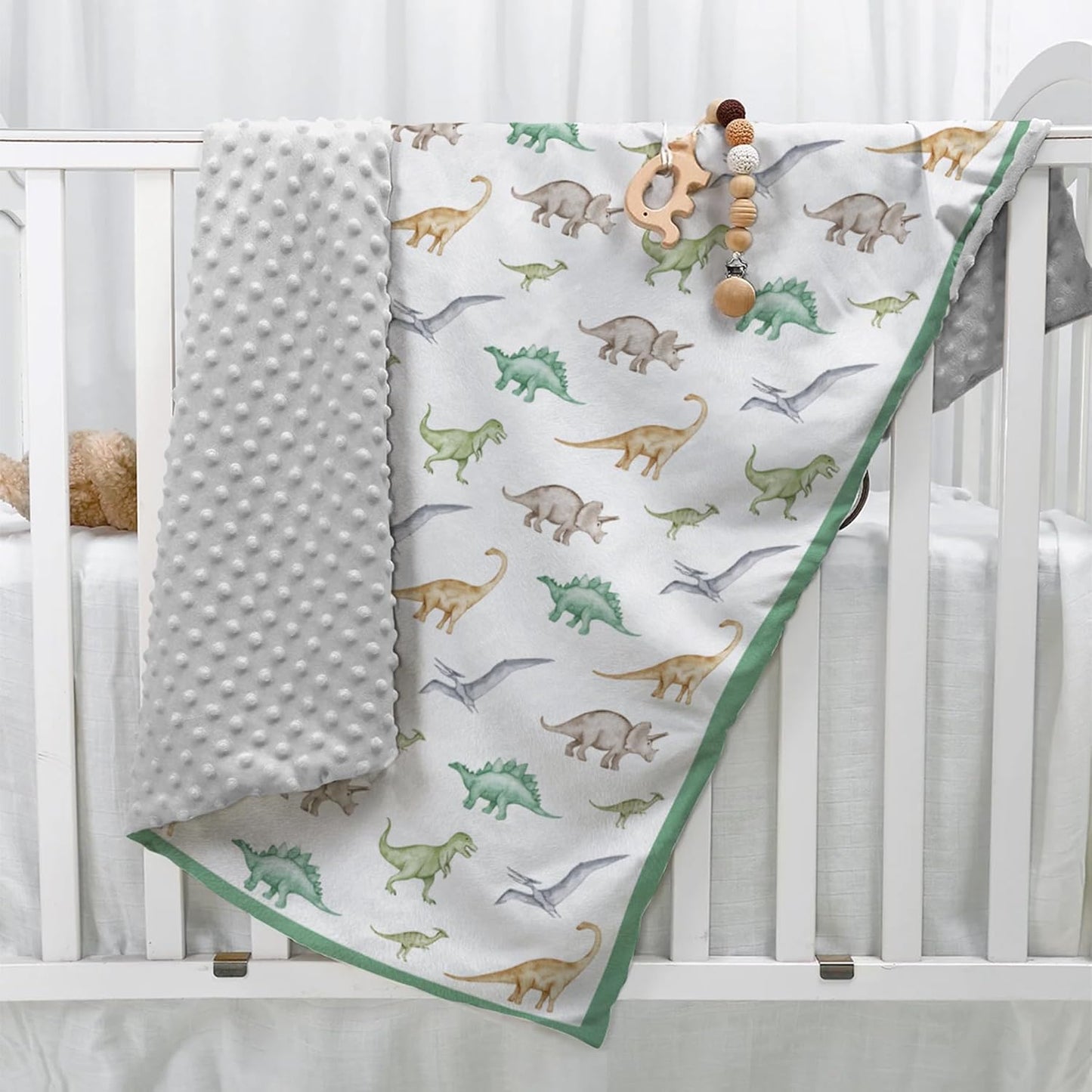 SANDJEST Dinosaurs Blanket for Boys - 30 x 40 Minky Kid Blankets Gift for Kids on Christmas Birthday