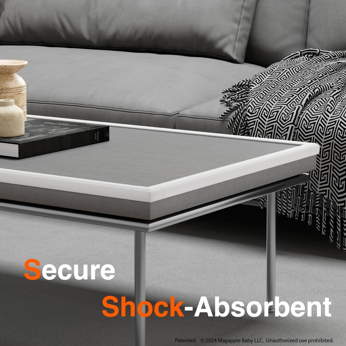 Roving Cove PreFit (Classic) Furniture Edge Corner Protector (Standard 15ft Edge 4 Corners), Baby Proofing Bumper Guards, Oyster White (Off White), Pre-Taped, for Straight Smooth Surfaces