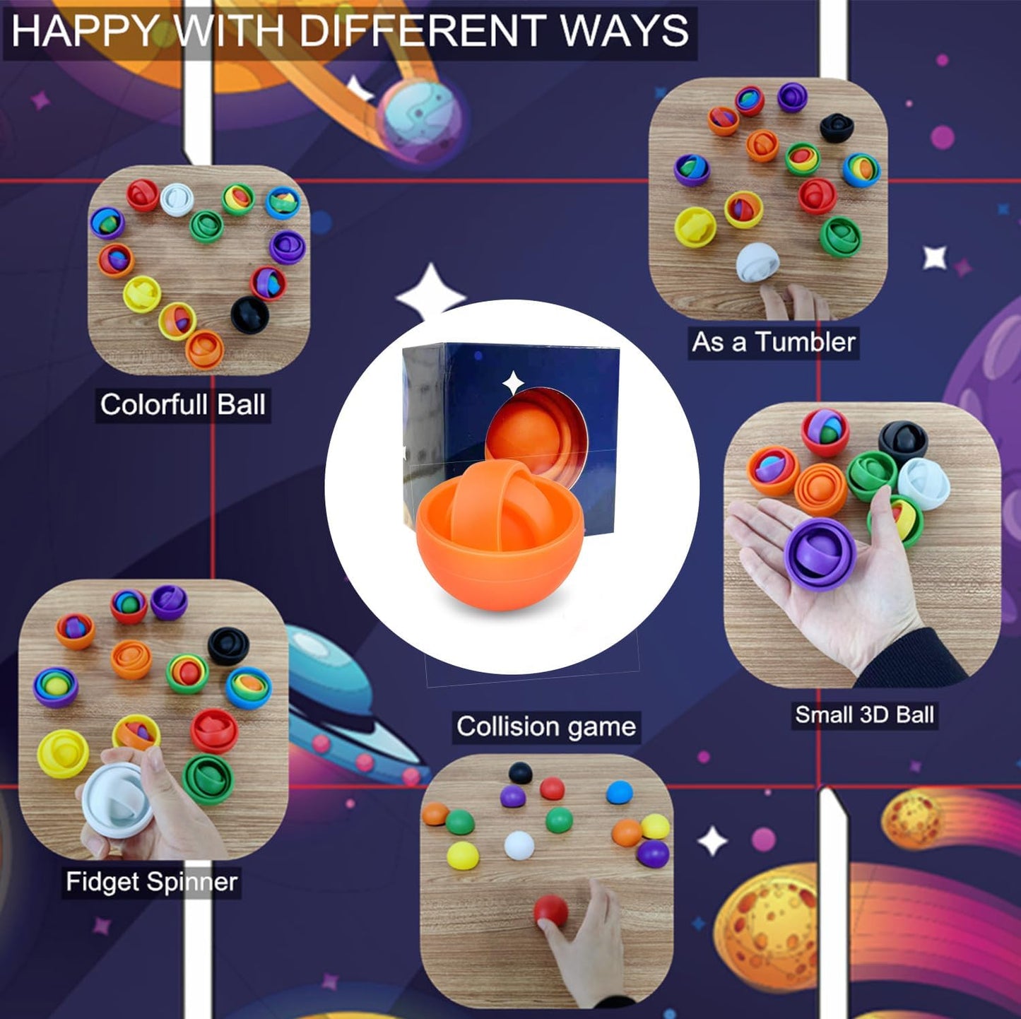 Fidget Toys, 3D Teen Boys Fidgets Spinners, Relief Stress and Exercise Fingers Hand Ball Fidgets Gyroscope, Best Gifts for Boys, Girls, Adult Birthday Games