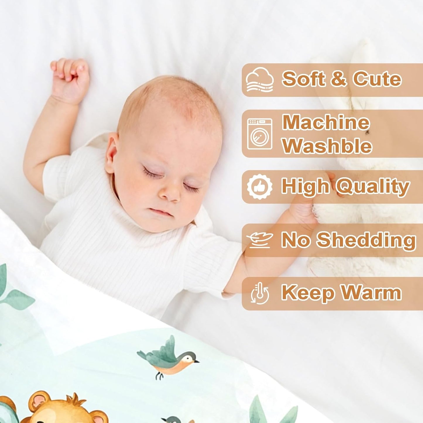 Ship Next Day, Personalized Baby Blanket – Printed in USA, Custom Baby Blanket for Boys & Girls, Baby Blanket with Name, Baby Shower, Easter, Christmas, Birthday Newborn & Toddler Gifts, Baby Gifts