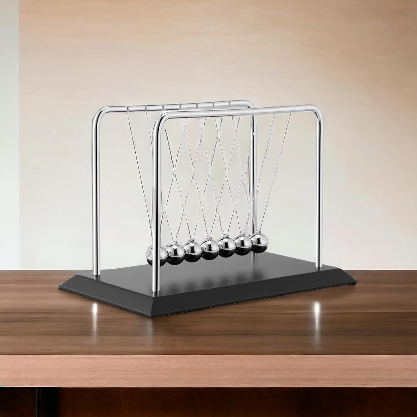 Large Newton Cradle Balance Balls with 7 Balls Physics Science Desk Toys Home Office Desk Ornament