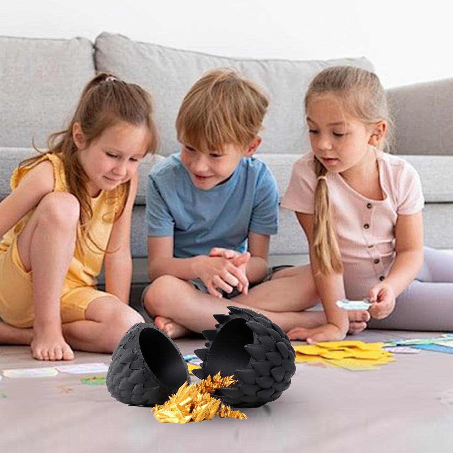 Easter Dragon Eggs 3D Printed Dragon Egg with Dragon Inside Articulated Crystal Dragon Fidget Toy Mystery Easter Suprise Home Office Decor Executive Desk Toys