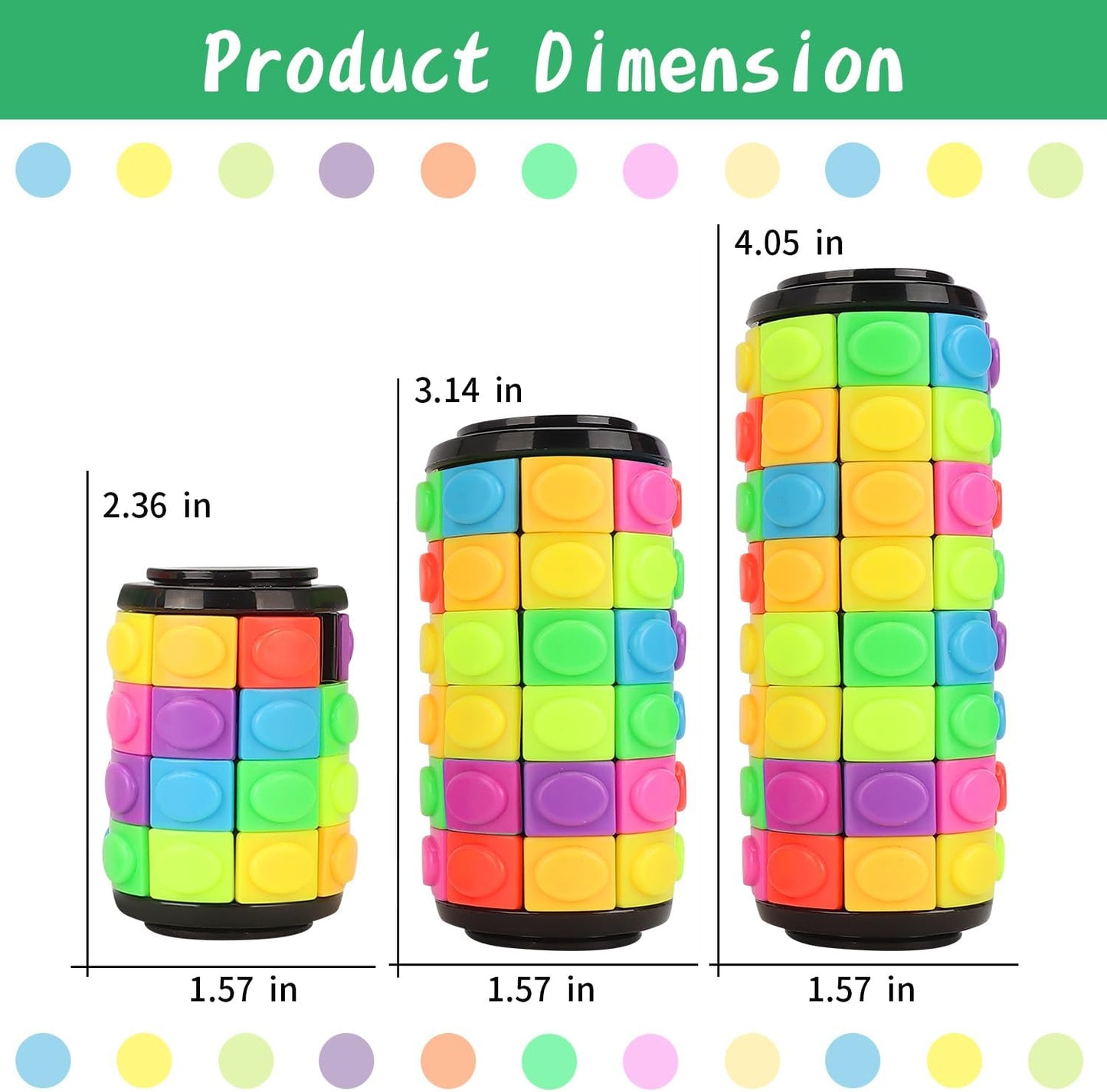 Rotate and Slide Puzzle, Finger Spinner Puzzle, Fidget Toys, Decompression Toy, 8 Colors,7 Layers, Educational Sensory Toy for Kids Adults (8 Colors X (6 Layers + 4 Layers + 8 Layers))