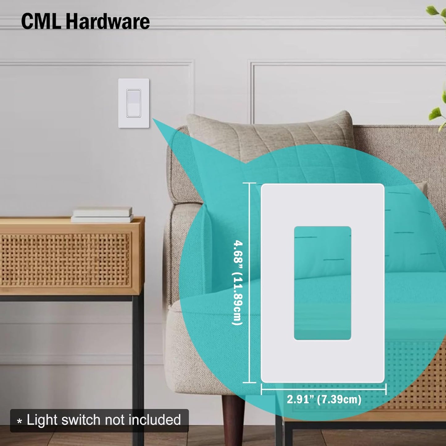 CML Screwless Wall Plates, 120 Pack Decorator Light Switch Covers, 1-Gang Decor Outlet Switch Plate, Standard Size 2.91”x4.68”, Impact Resistant, UL Listed, White