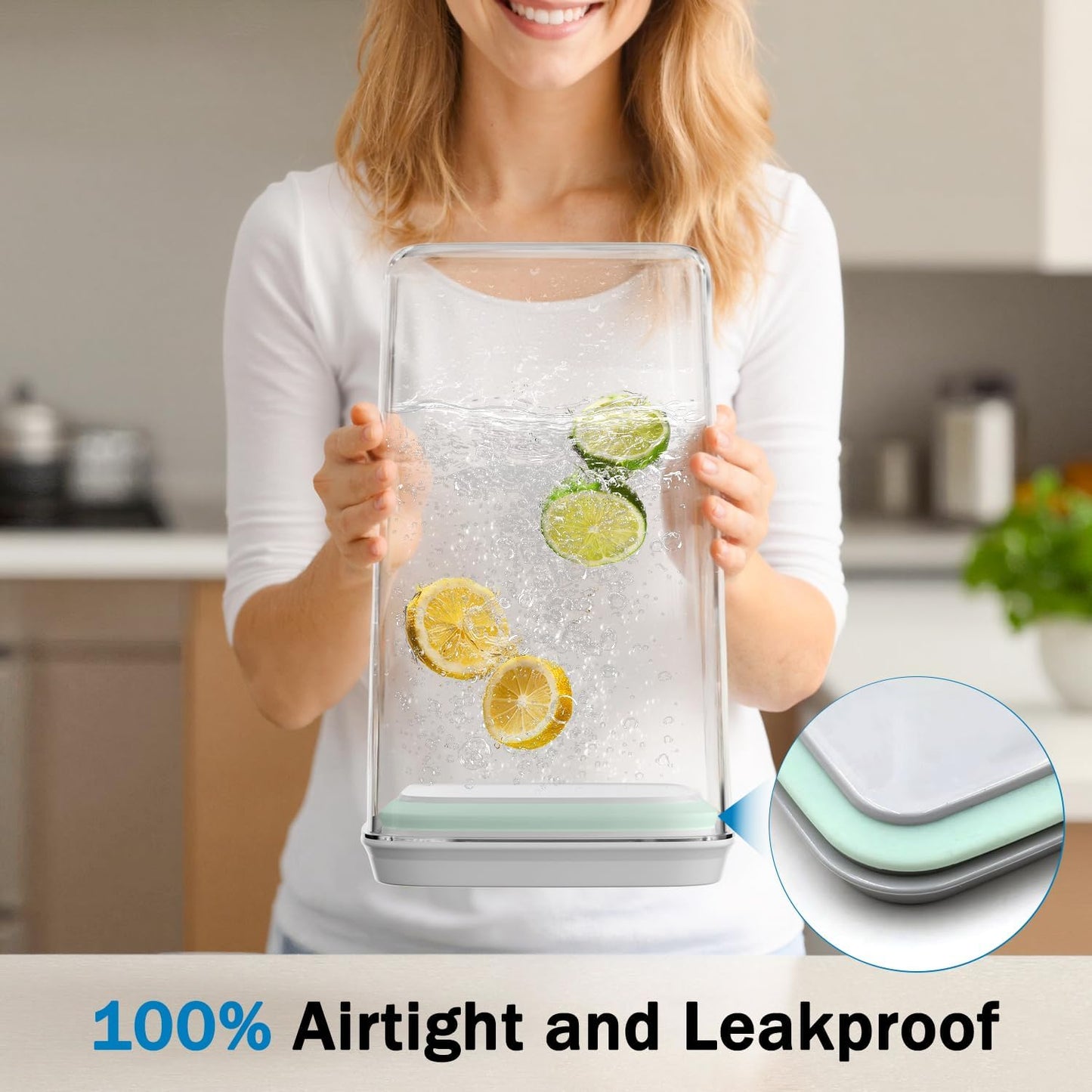 Pop Airtight Food Storage Containers Set with Lids, Large 4.2Qt/4L Food Containers with Scoop, Kitchen Pantry Organization and Storage, BPA Free Stackable Cereal Container (2 * 4.2Qt)