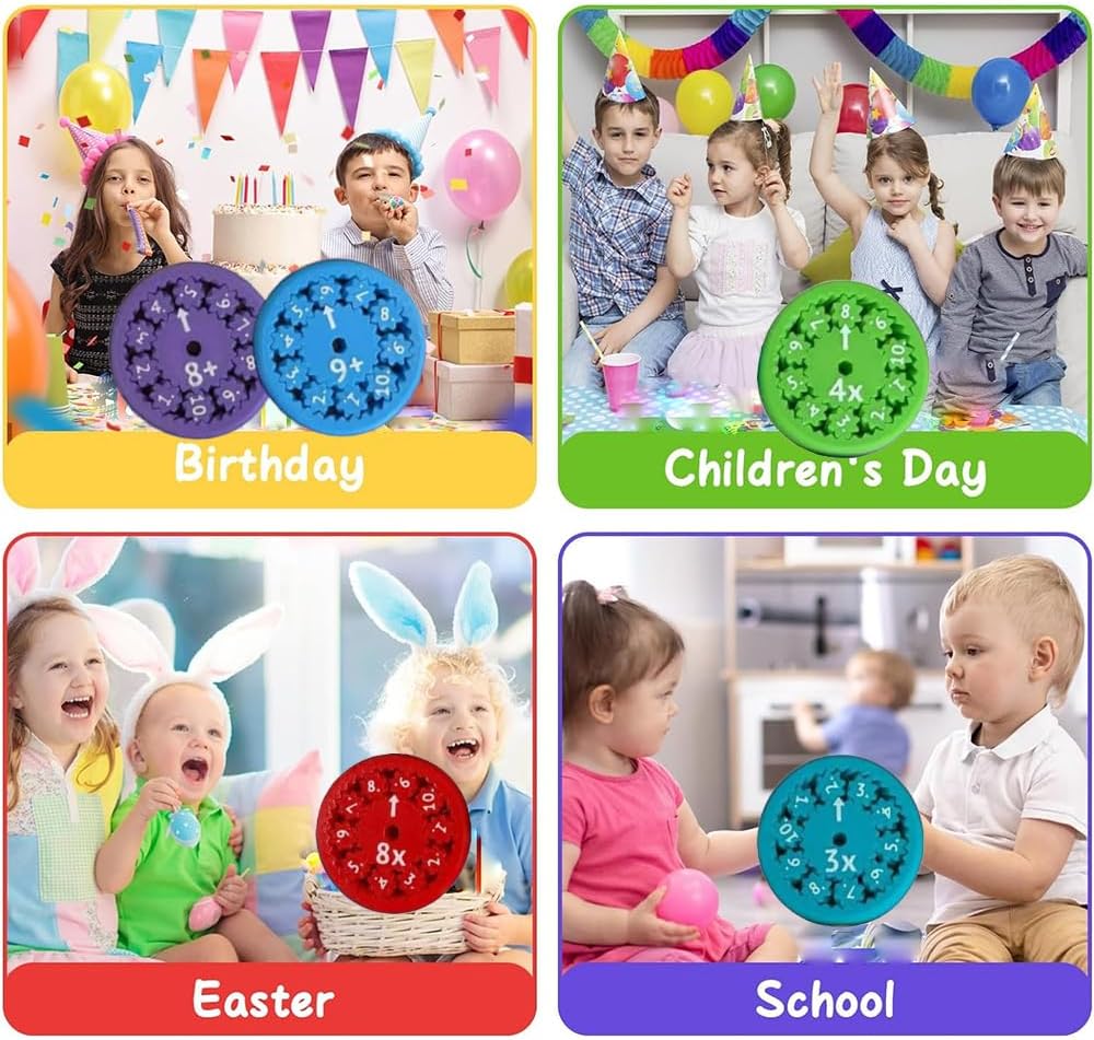 Math Fidget Spinners, Math Fact Fidget Spinner Toys, Counting and Early Education Toy for Kids,Math Games, Fidgeters Who are Learning Math (18pcs)