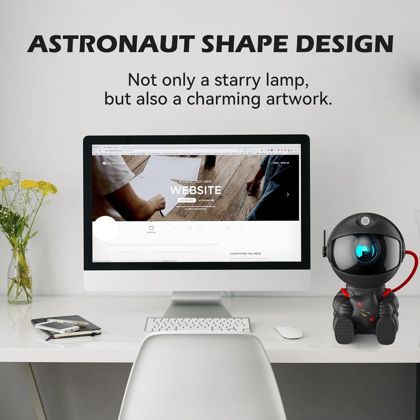 Astronaut Galaxy Projector, Star Projector Galaxy Light, Night Light for Kids, Nebula Ceiling LED Lamp, Room Decor, with Timer and Remote, Gifts for Birthdays