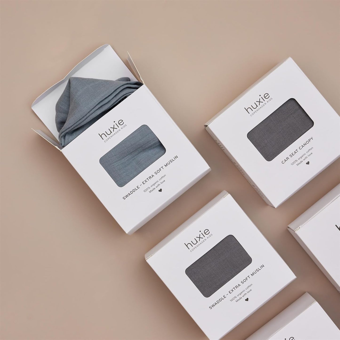 Swaddle - 100% Organic Cotton - Muslin Swaddle Blankets for Newborn, 47" x 47" 2-Pack (Fog/Tradewinds)