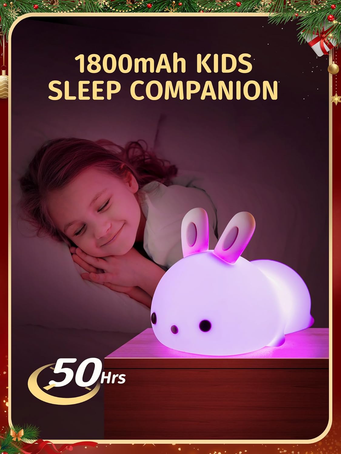 【Gifts Package】 Bunny Night Light for Kids Lamp, 16 Colors & Remote Rechargeable Kids Night Lights for Bedroom, Cute Gifts for Girls Gifts for Women