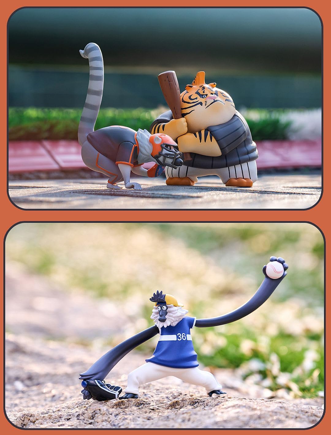 Animal Baseball Team Series Figures 8PCs Random Art Cute Collectibles Birthday Gift