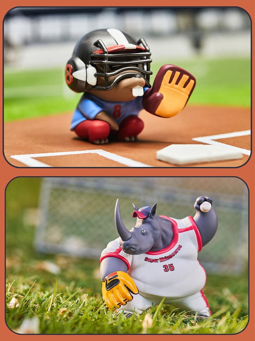 Animal Baseball Team Series Figures 8PCs Random Art Cute Collectibles Birthday Gift
