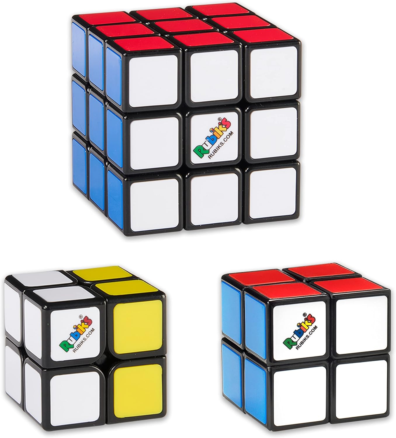 Rubik’s, Learn to Solve Bundle 3x3 Cube 2x2 Mini Apprentice 3D Puzzle Game Stress Relief Fidget Toy Travel Gift Set, for Adults & Kids Ages 7 and up