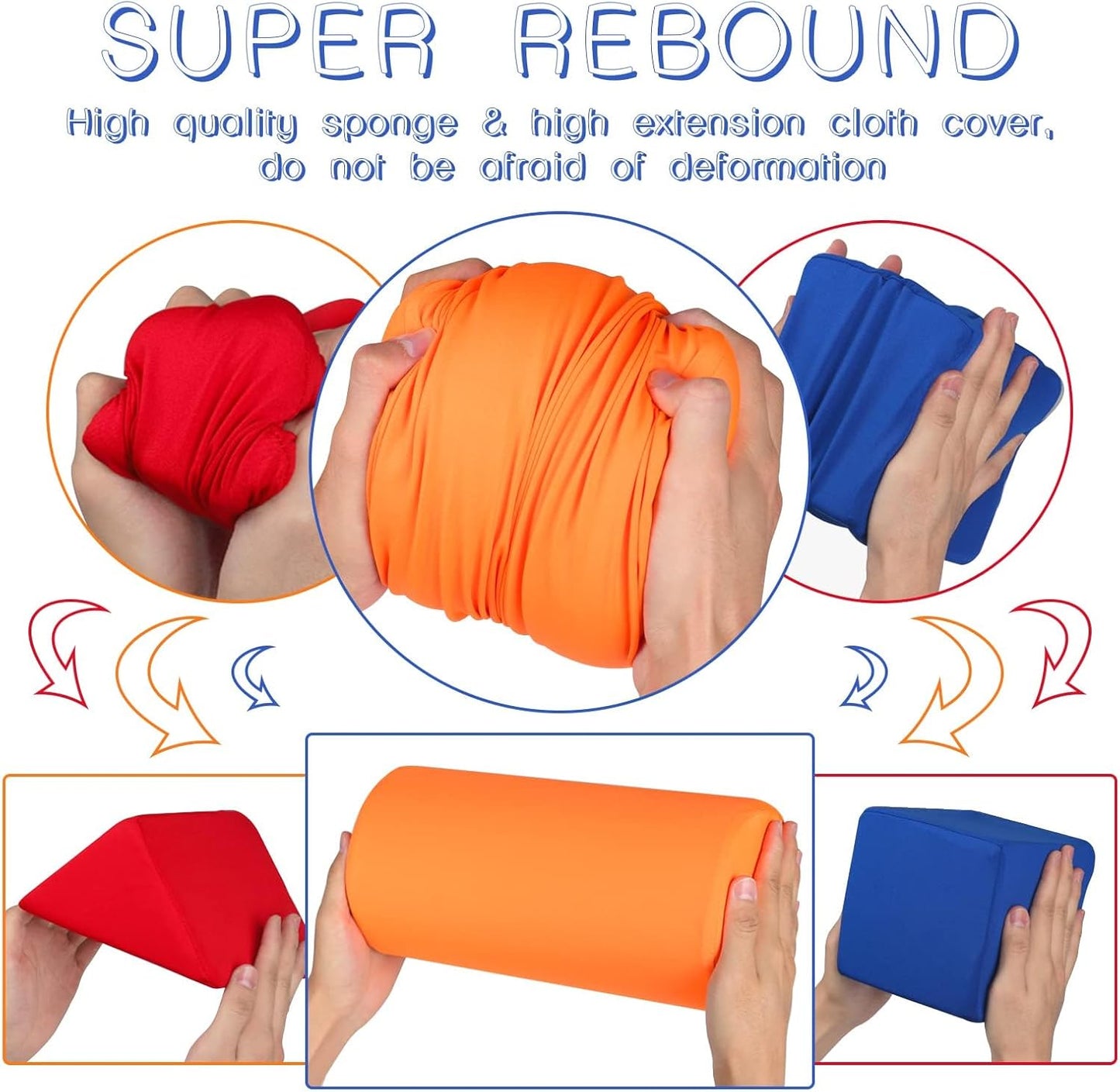 Toddler Foam Building Blocks, 12 PCS + 4 Kinds of Shapes Colourful Stacking Block Sets for Kids, Soft Foam Building Blocks Throwing Toys