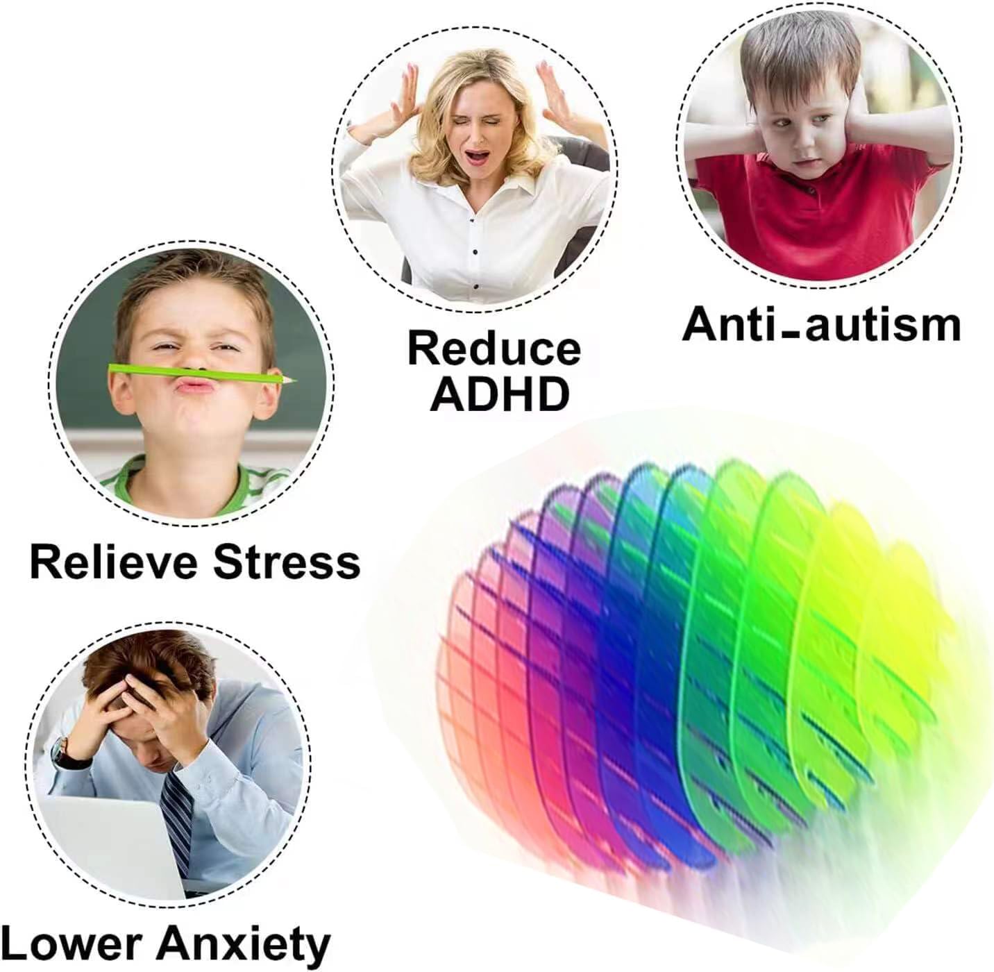 Fidget Worm Toy, Funny Pocket Fidget Toy, Resistance Fidget Toys Sensory Stress Anxiety Relief Toys (5pc/Color)