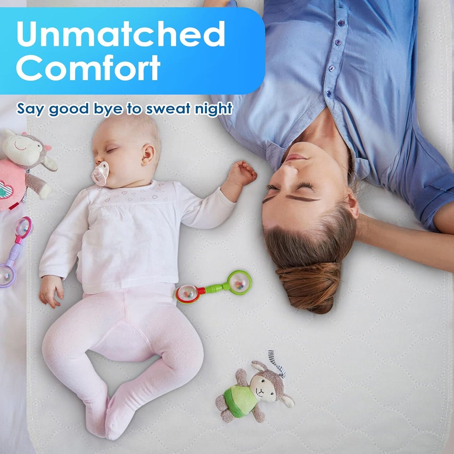 Reusable Incontinence Bed Pads (4 Packs), washable bed pad, Heavy Absorbency (4-Layer) Waterproof Bed Pads 18"X24", nonslip & Skin-friendly, Multi-scenes tailor to Kids, Adults, Elderly & Pets