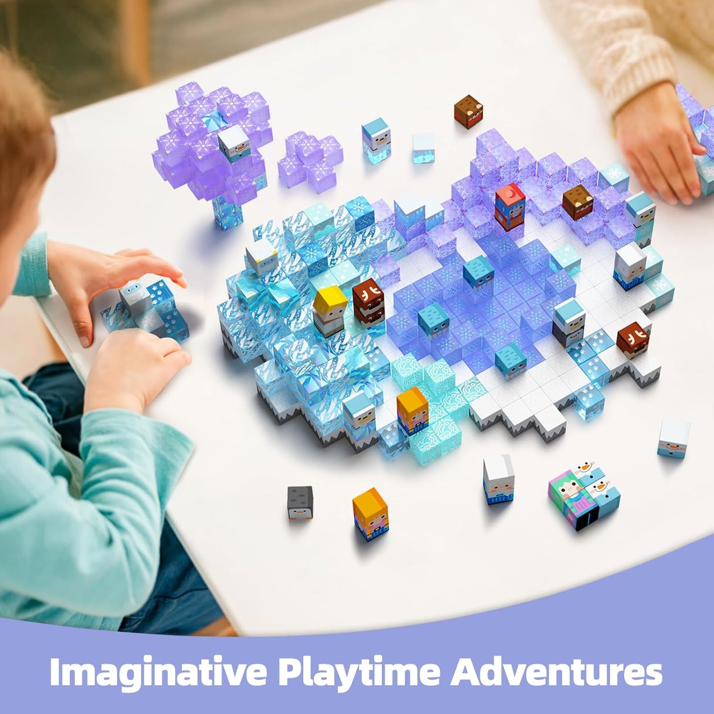 GobiDex 100PCS Magnetic Blocks Magnet Building Toys, Princess Castle Toys for Girls, Upgraded STEM Sensory Birthday Gift for Kids Age 3+ Years Old