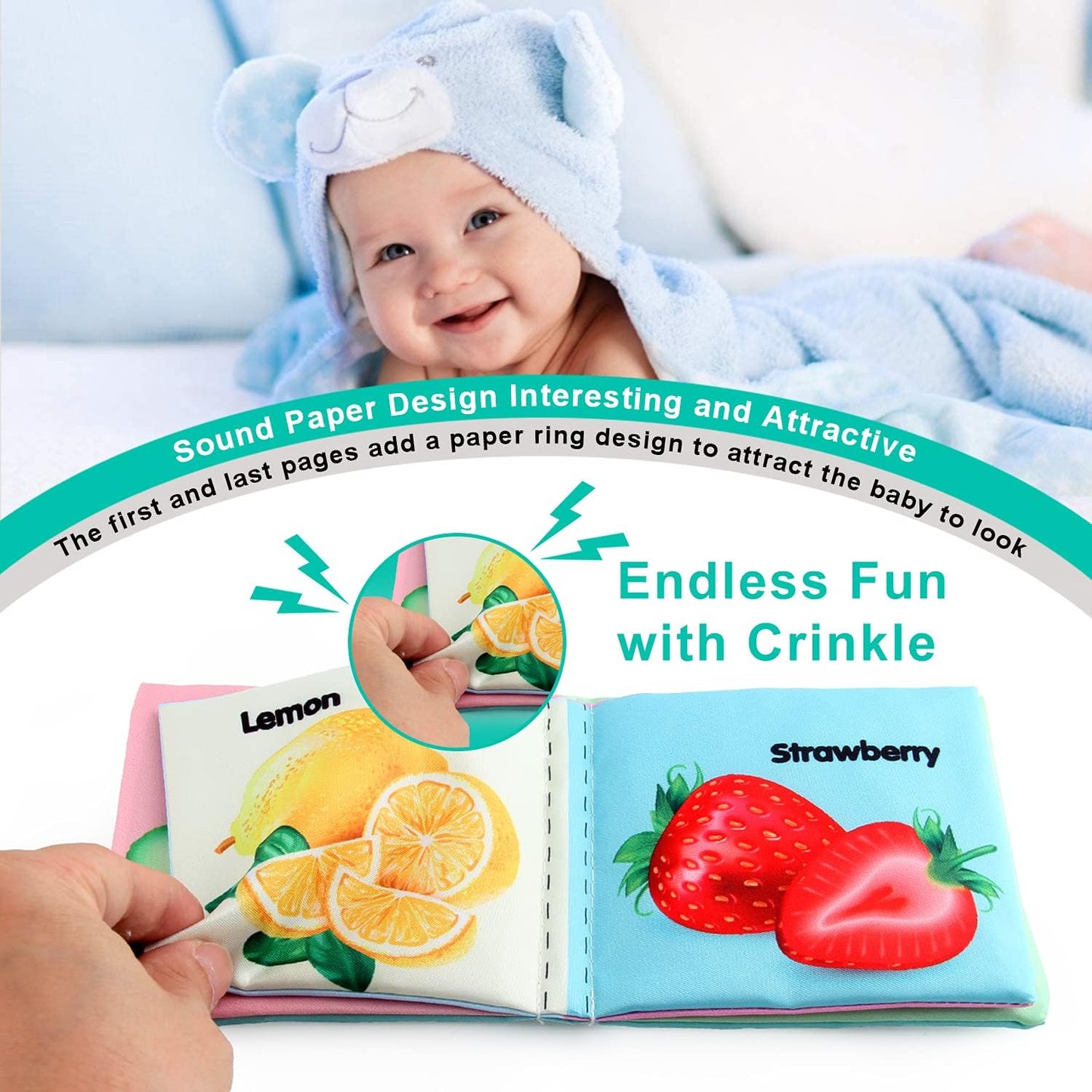 Baby Books, Soft Baby Book,Cloth Baby Books,Baby Books 0-6 Months, Cloth Baby Books,Infant Books,Soft Books for Babies,Best Baby Books, Pack of 6 Books for Baby,Size: 4x4 inch,Soft Baby Book