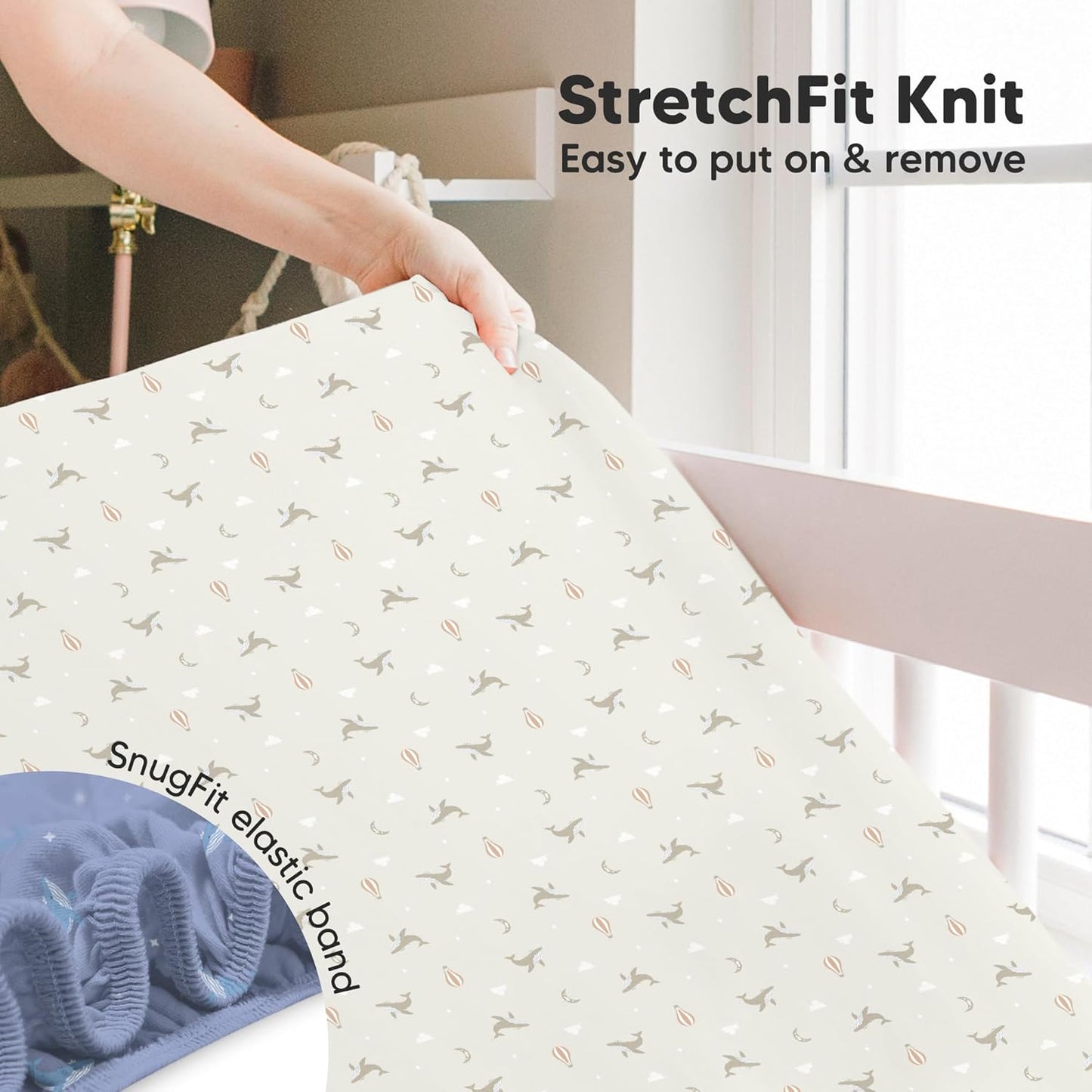 KeaBabies 2-Pack Baby Crib Sheets for Boys, Girls - 52x28 Viscose Derived from Bamboo Toddler Bed Sheets Neutral, Fitted Crib Mattress Cover for Standard Baby Bedding, Soft & Cozy (Marine Muse)