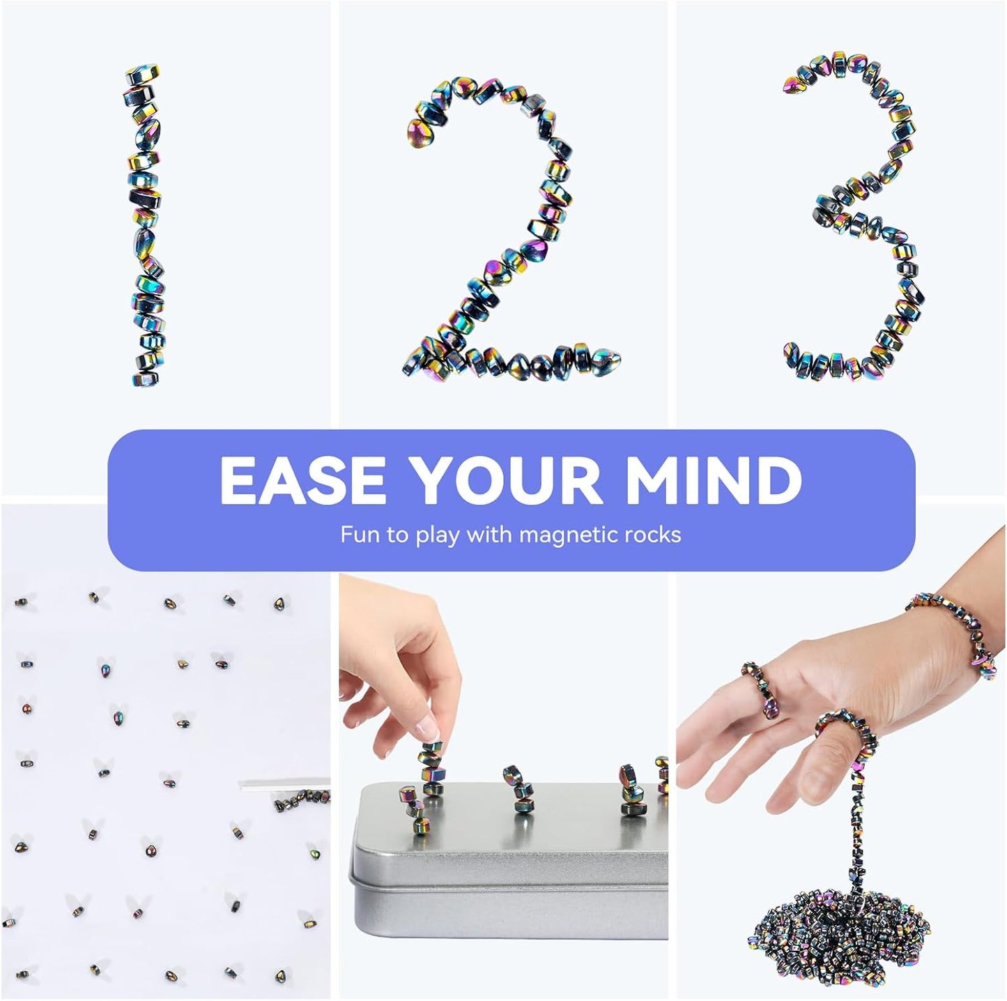 Magnetic Balls Fidget Toys Adults 600 PCS Mini Magnetic with Four Big Magnetic Putty Desk Toys,Fidget Toys for Adults, Office Desk Toys(Colorfully)