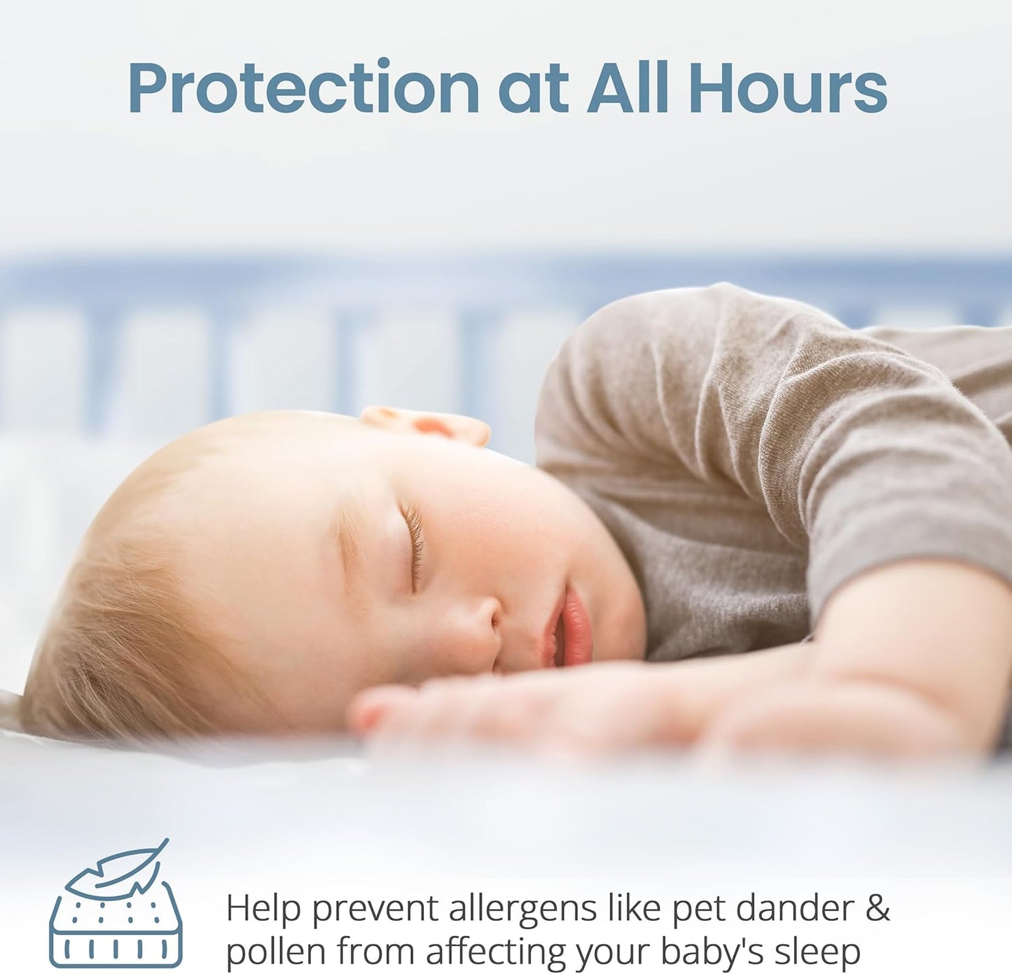 SafeRest Zippered Mattress Protector - Premium 6 Inch Waterproof Mattress Cover for Bed - Breathable & Noiseless Washable Mattress Encasement - Crib