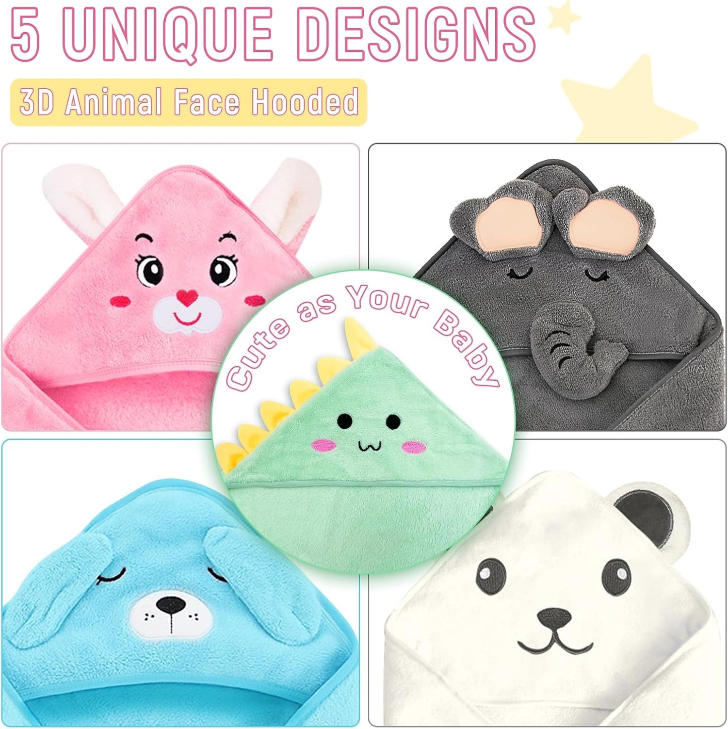 Personalized Baby Towels Hooded with Name, Custom Toddler Bath Towel with Hood for Girl Boy, Warm Swaddle Blanket, Customized Newborn Gifts - Printed (Blue Puppy)