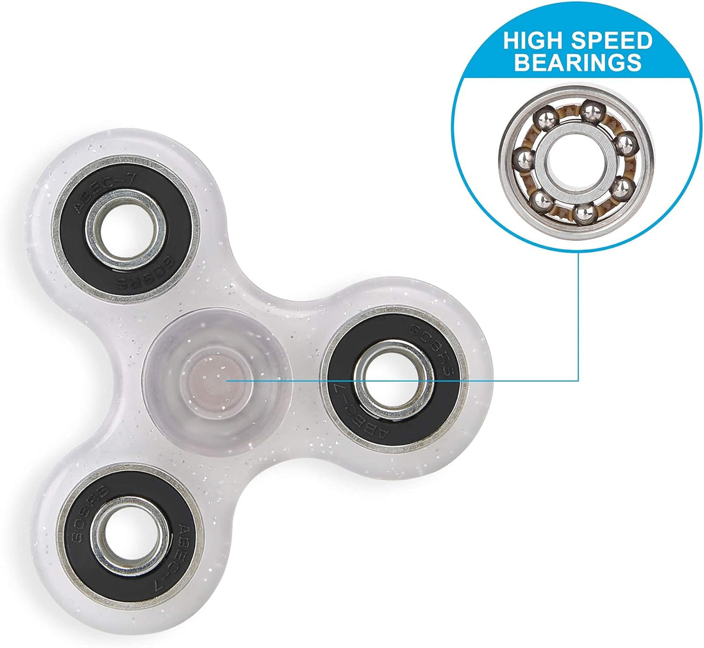 SCIONE Fidget Spinner Bulk 10 Pack Tri-Spinner Office Desk Classroom ADHD Anti Anxiety Focus Finger Fidget Spinners Stress Relief Toys Gifts for Adults Kids Party Favors Easter Basket Suffers