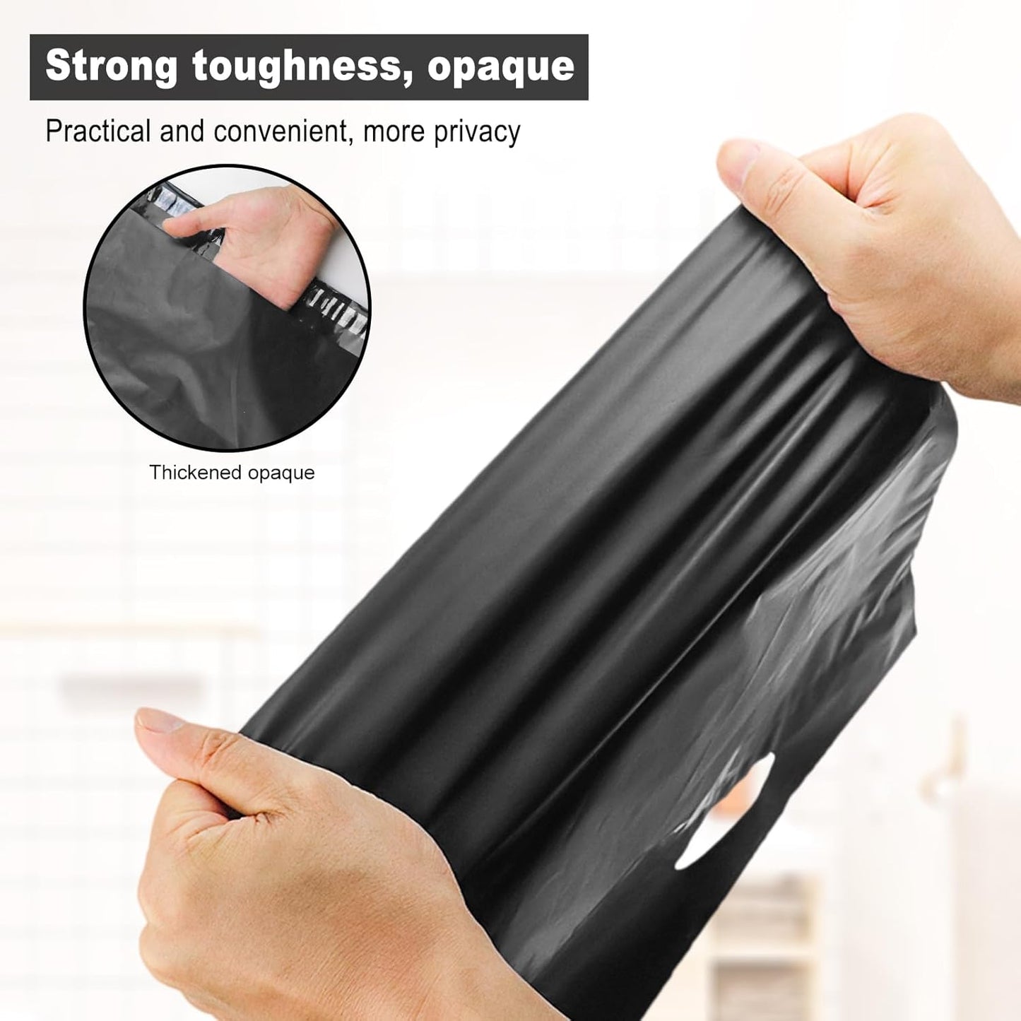 100 Pack Plastic Bags for Adult Diaper Disposal Handle Adult Diaper Disposal Self-Adhesive Strips to Seal in Odours Suitable for Elderly Nappy Care at Home and for Travel (White) (Black)