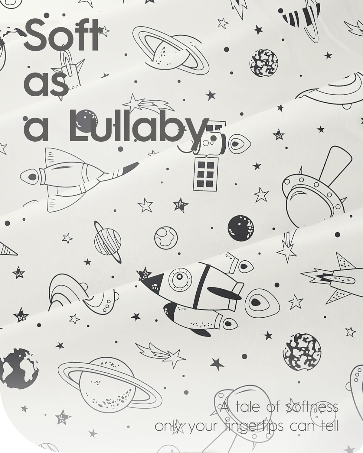 Crib Sheet for Boy Girl, Premium Soft Jersey Knit Fitted Crib Sheet, Safe and Snug, Durable, Stylish Crib Sheet, 28''x52''x9'' Extra Deep Pocket, Night Space