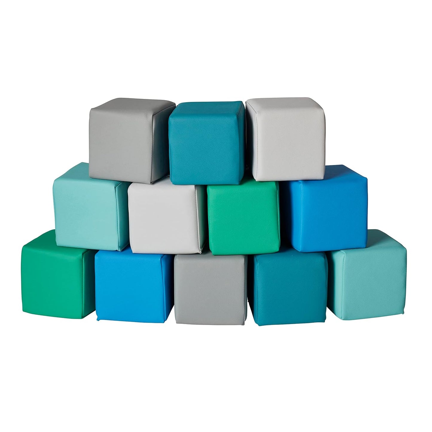 ECR4Kids SoftZone Patchwork Toddler Building Blocks, Foam Cubes, Contemporary, 12-Piece
