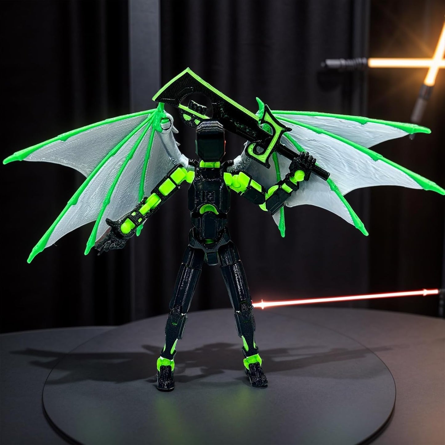 (Assembly Completed) T13 Action Figure Set, Titan 13 Action Figures, 3D Printed Dummy 13 Multi-Jointed Movable Robot Toy, Diy Lucky 13 Action Figure for Kids Adult Christmas Birthday Gifts (Green)