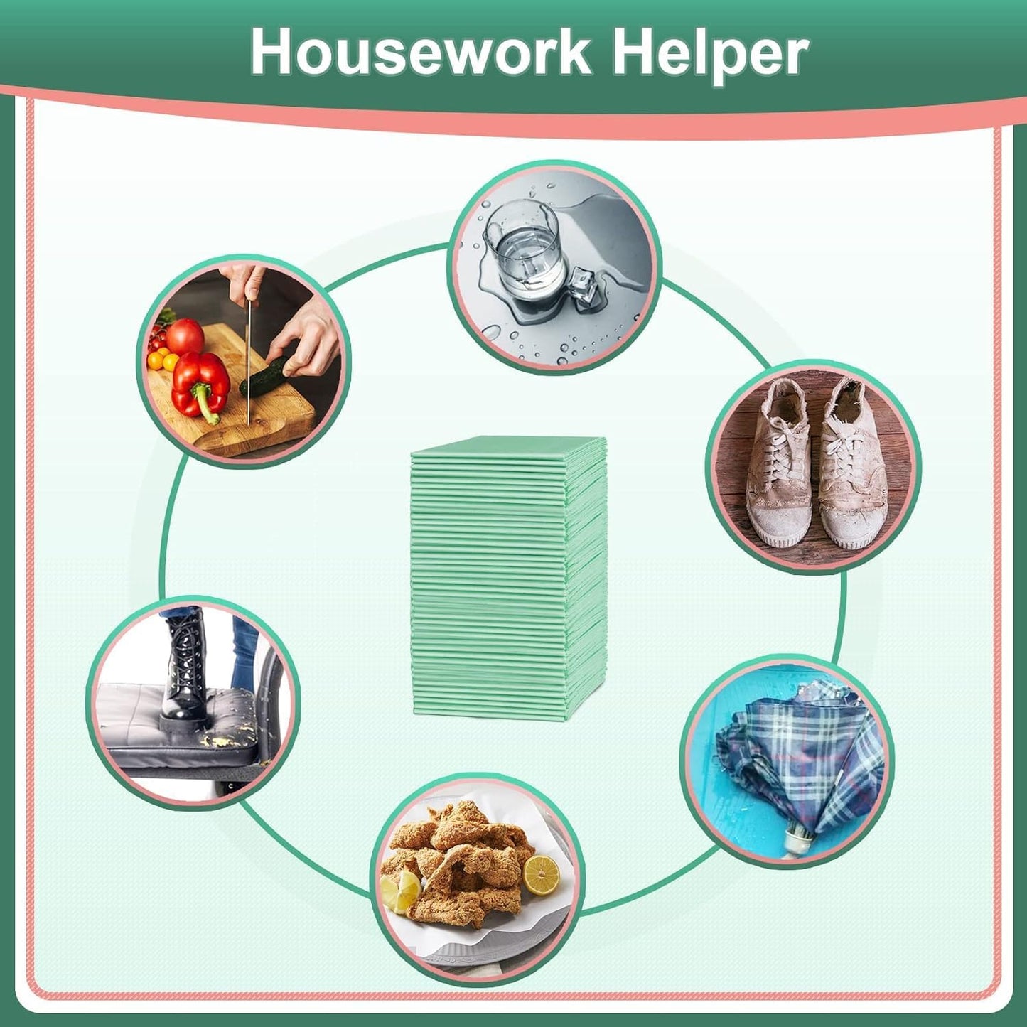 Disposable Underpads 17"×24"(300 pcs) Light Absorbent Bed Pads Small Chucks Pads for Kids, Puppy, Cat and Tioilet