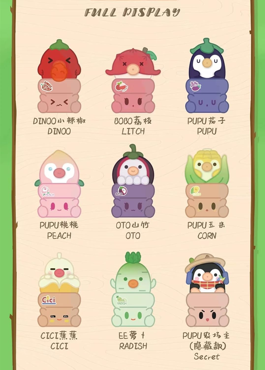 Penpot Hugging Vegetable Series Figures 8PCs Random Design Box Toys for Modern Home Halloween Decorations Indoor, Collectible Toy Set for Desk Accessories