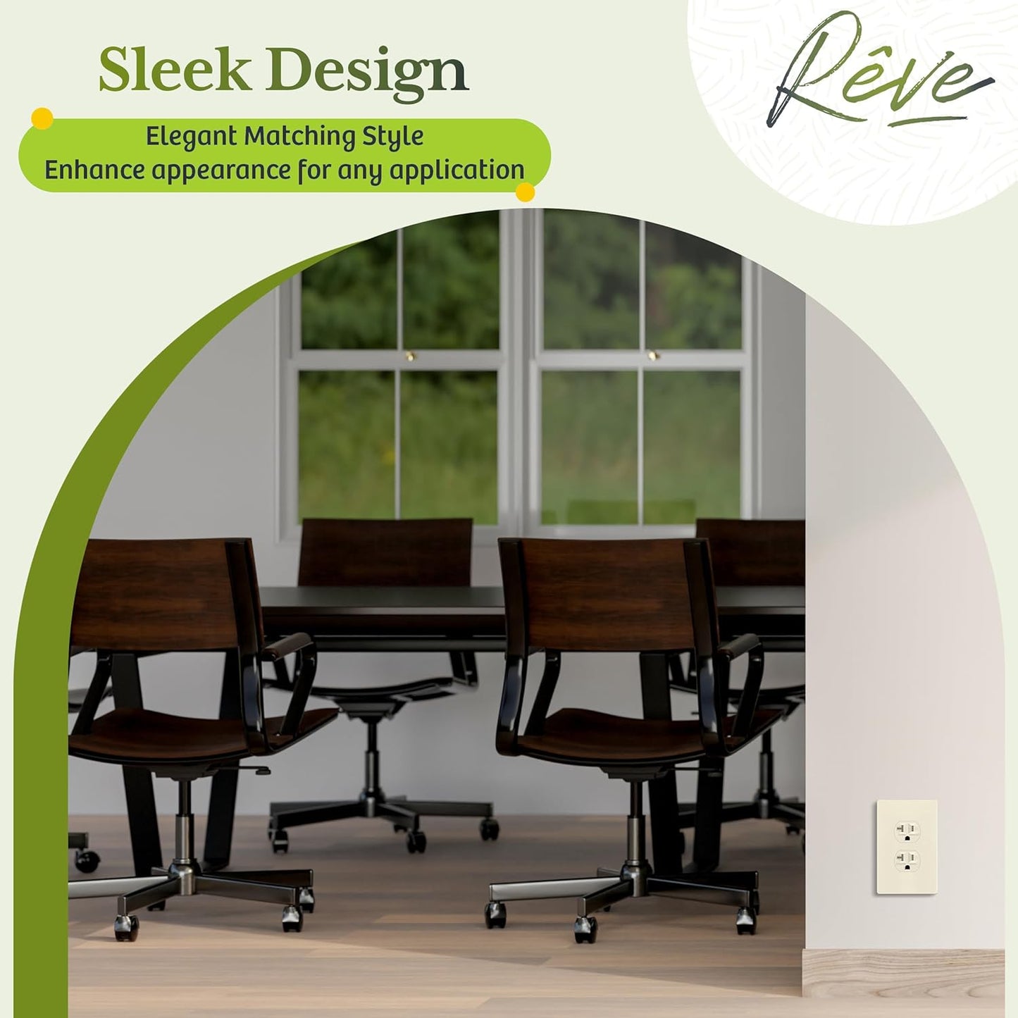 TG Mid-Size Screwless Duplex Wall Plate, Child Safe Receptacle Outlet Cover, Medium Size 1-Gang 4.88" H x 3.11" L, Polycarbonate Thermoplastic, UL Listed, SP-MS1-LA, Light Almond (1 Pack)