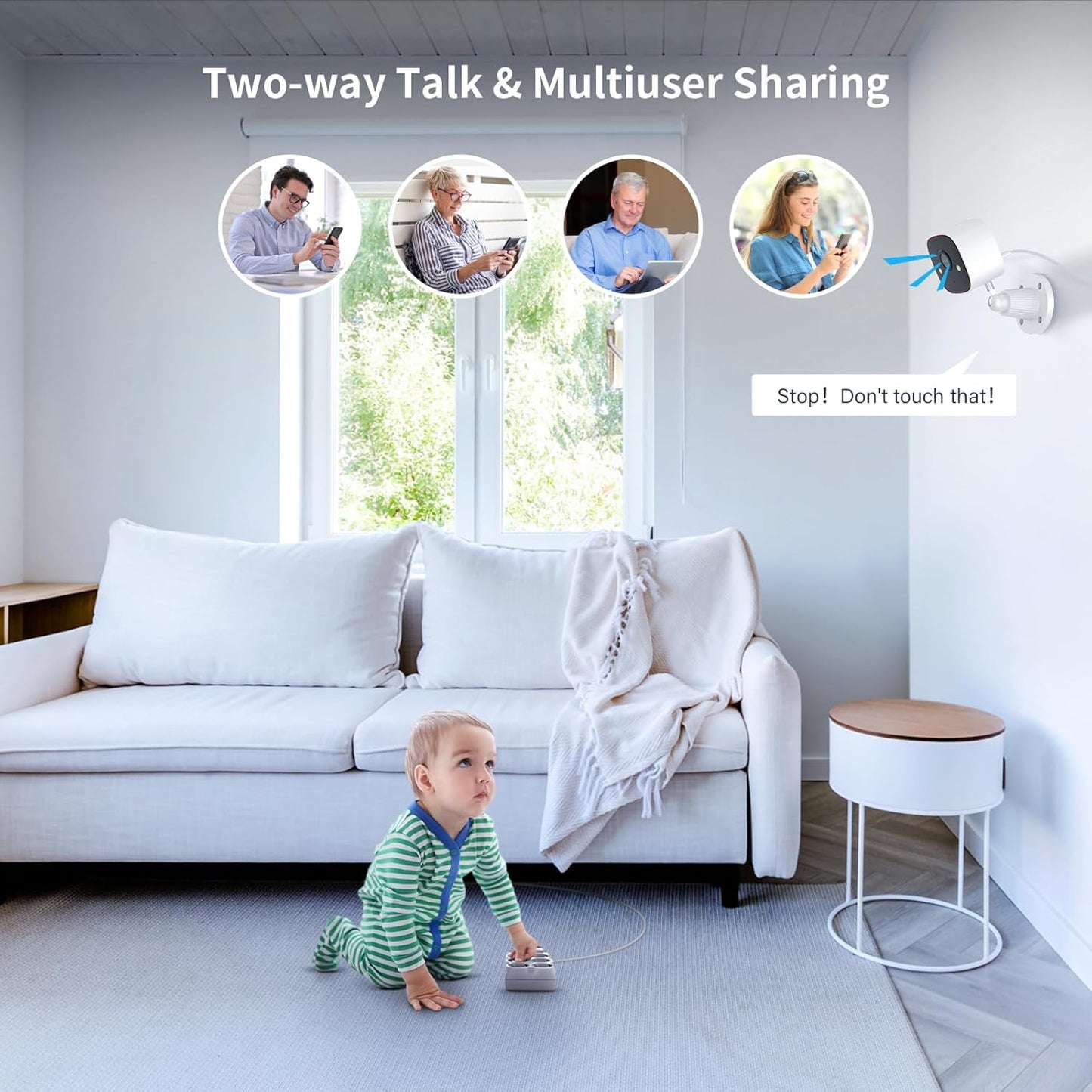 Jennov Outdoor/Indoor Security Cameras 5Ghz/2.4Ghz, 2K HD WiFi/Color Night Vision/Motion Detection /2-Way Audio/IP66 Waterproof Pet Dog Cat Baby Monitor Camera for Home Security