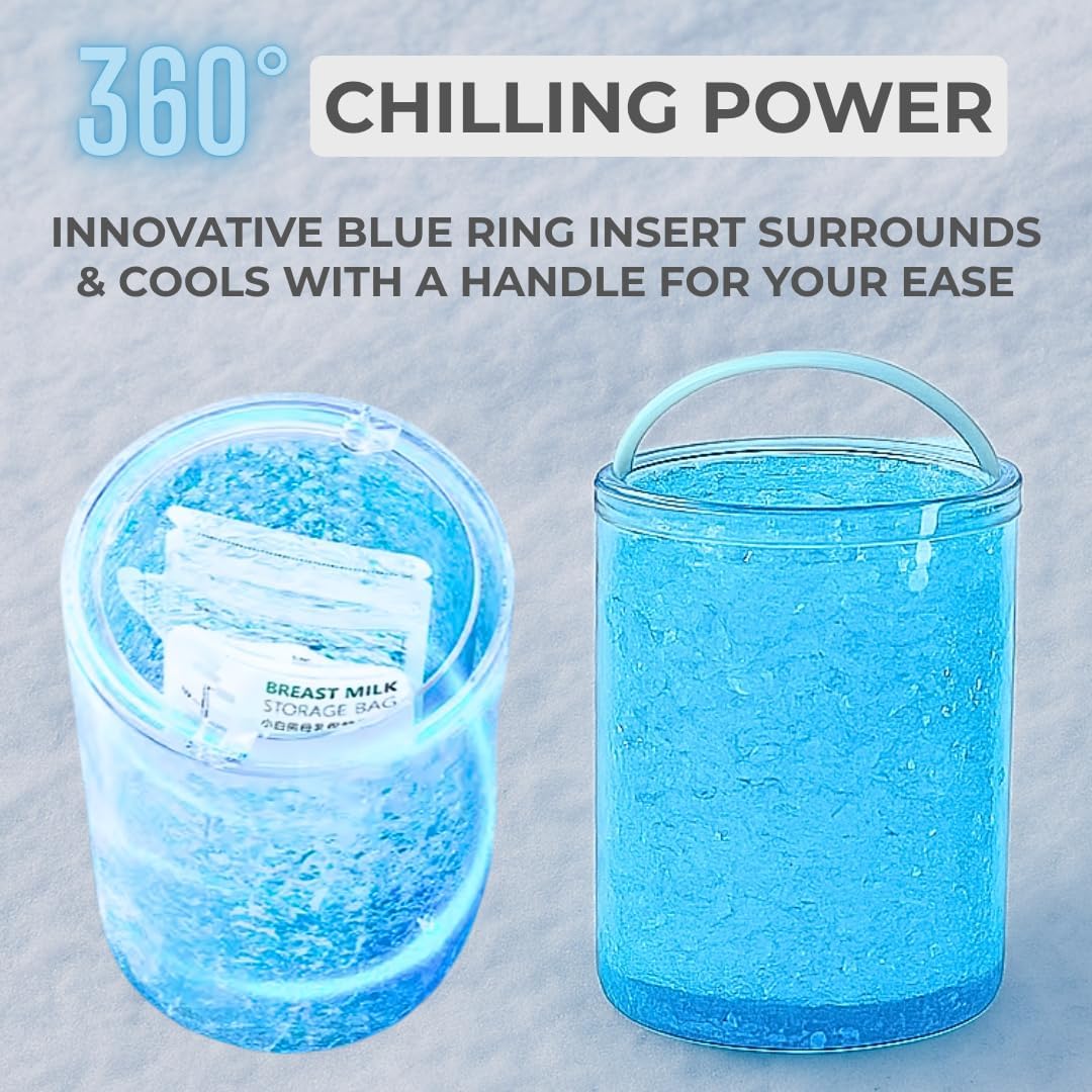 Portable Cooler, Breastmilk Chiller, Large Real-Time Temperature Display, Double Vacuum Insulation, 360° Cooling 24 Hours, Stainless Steel, Versatile Storage, up to 2L