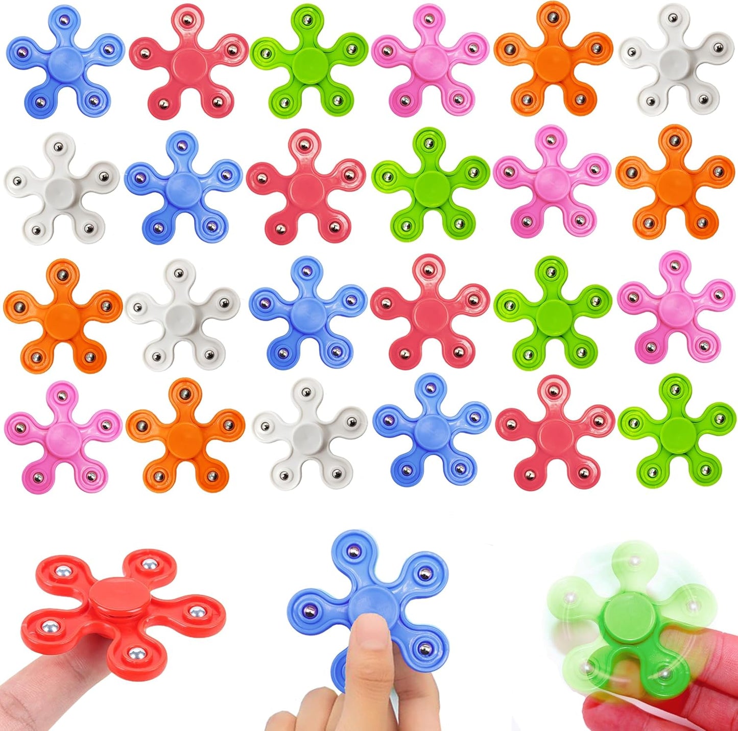 24 Pack Fidget Spinner Toys for Kids,Stress Relief Sensory Toys,Birthday Party Favors Gifts,Goodie Bag Stuffers, Classroom Prizes Fidget Toys