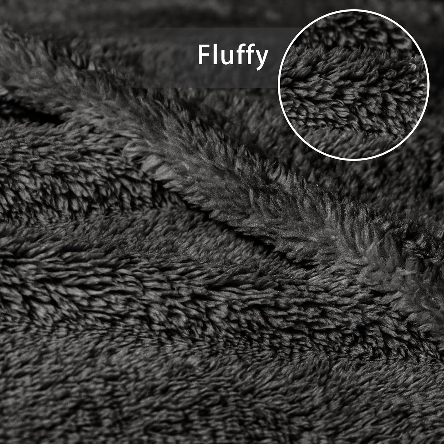 Exclusivo Mezcla Queen Size Flannel Fleece Blanket, Super Soft Velvet Plush Bed Blanket, Fuzzy Cozy and Warm for All Seasons, 90x90 Inches, Dark Grey