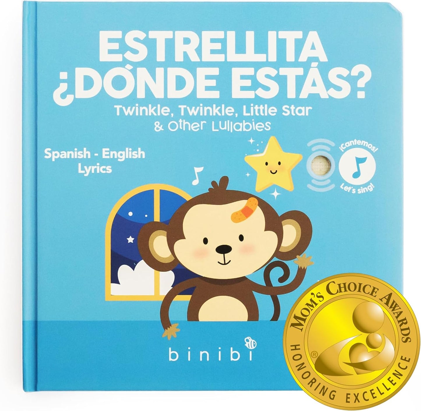Binibi Spanish Musical Book for Toddlers 1-3 Estrellita ยฟDรณnde Estรกs? & Other Nursery Rhymes | Spanish Learning for Kids | Bilingual Children's Sound Book | Libro en espaรฑol para bebรฉs