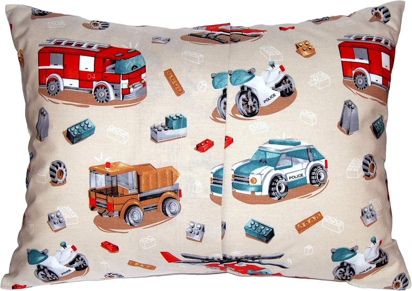 Cotton Toddler Pillowcase 13 x 18 - Police Pillow Case for Kids, Small Travel Pillow Case Toddler, Crib Pillows for Toddlers Bus Pillow Cover - Police