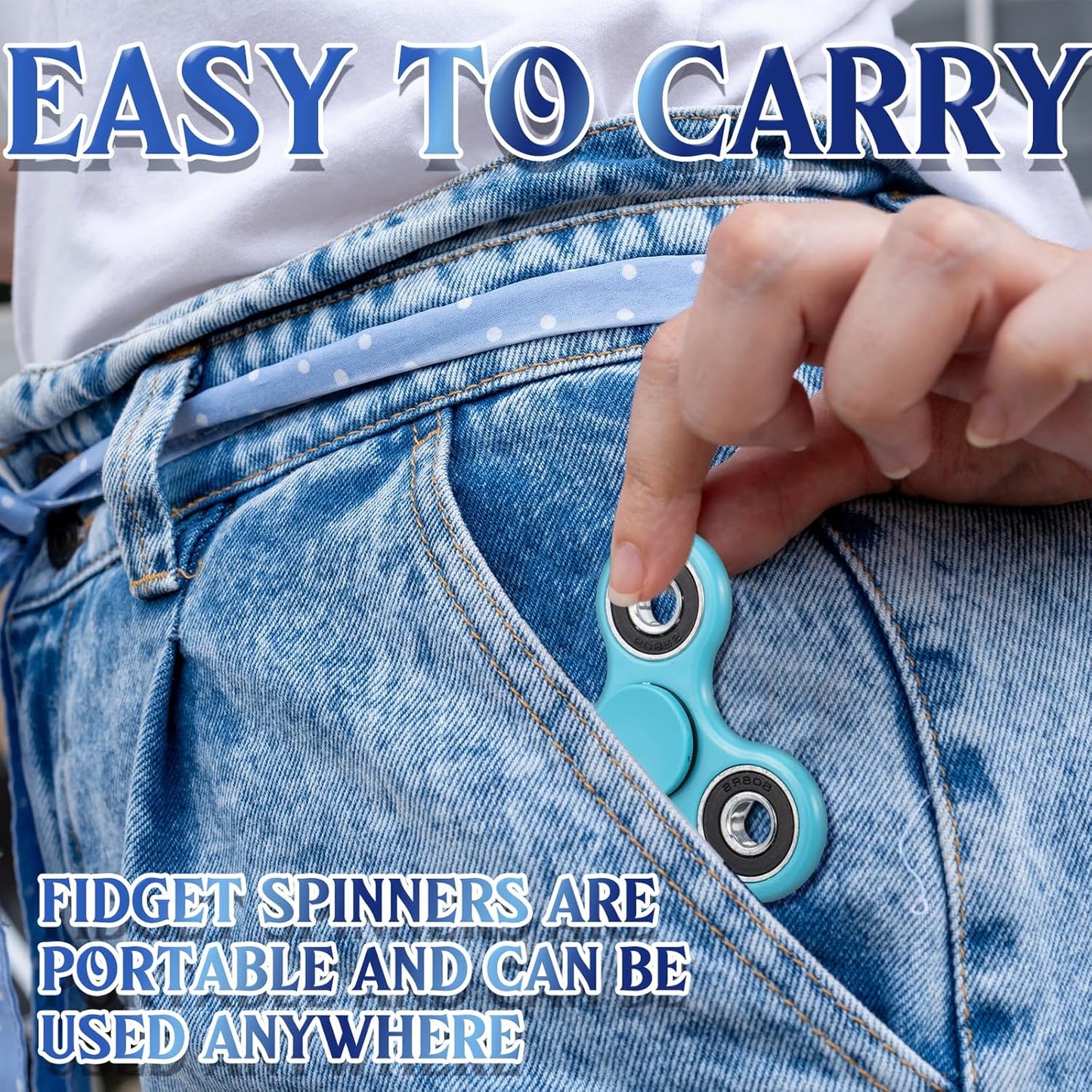 48 Pcs Fidget Spinner Toy Hand Fidget Spinner Bulk Sensory Fidget Toy Adults Fidget Spinners for Adults Kids Party Favors Classroom Prizes Gift Bag Fillers Fidget Relief Toys, 6 Colors